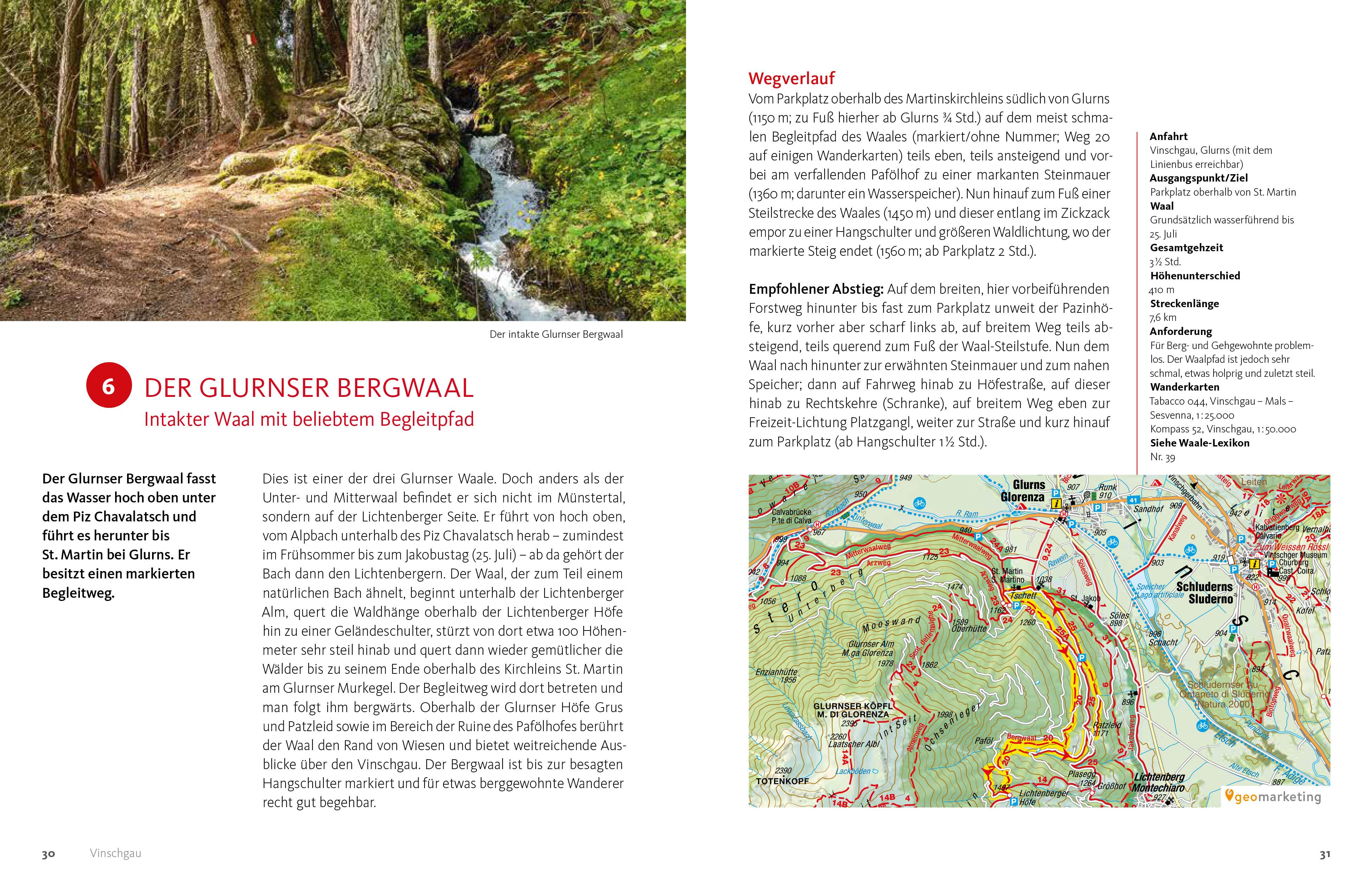 Beispielinhalt (Bild) Waalwege in Südtirol