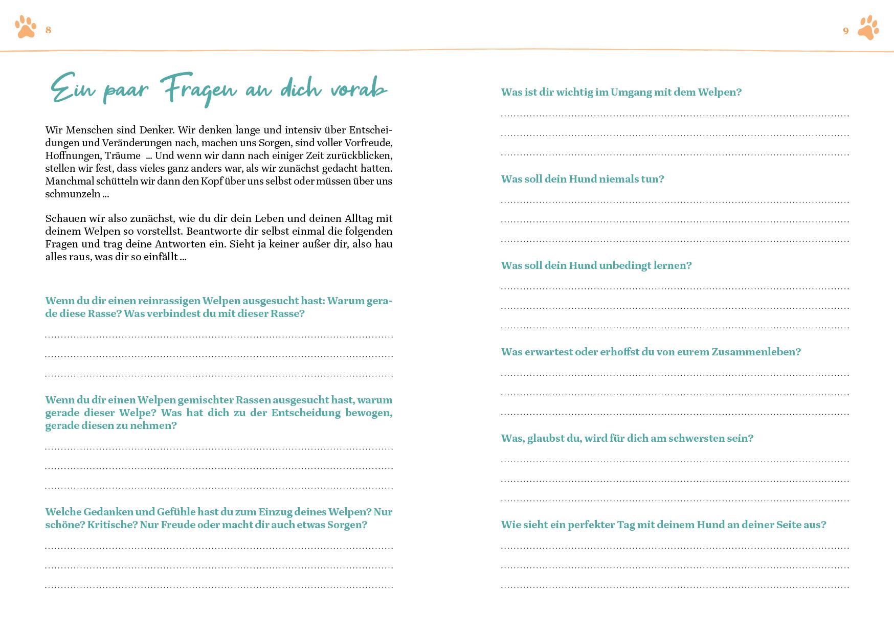 Beispielinhalt (Bild) Das erste Jahr mit deinem Welpen  - dein Wochenkalender