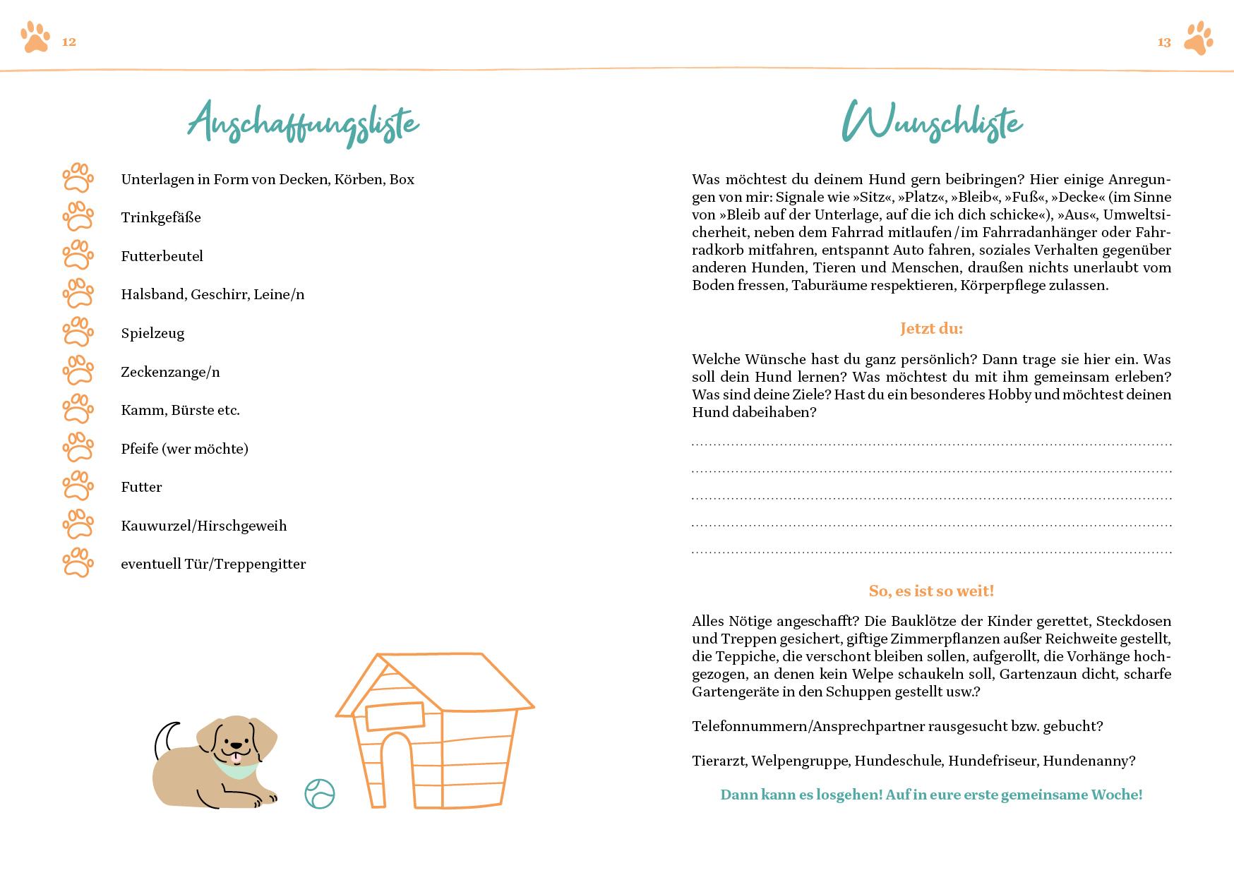 Beispielinhalt (Bild) Das erste Jahr mit deinem Welpen  - dein Wochenkalender