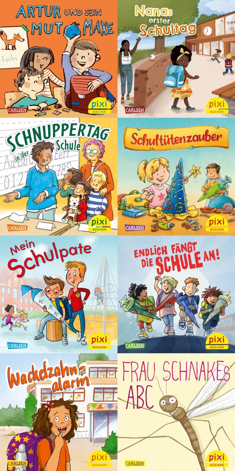 Vorderes Coverbild Pixi-8er-Set 304: In die Schule mit Pixi (8x1 Exemplar)