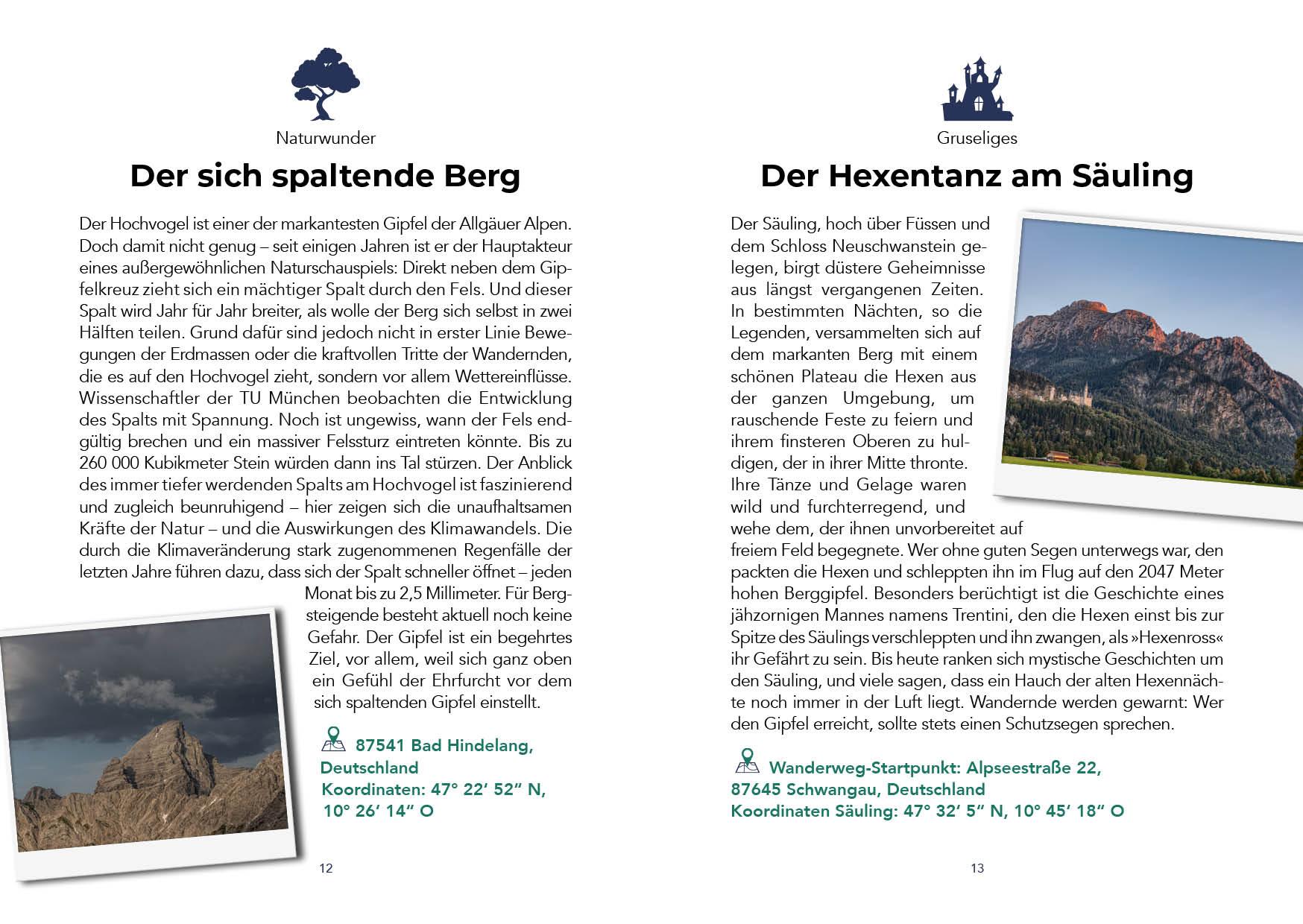 Beispielinhalt (Bild) Der verrückteste Reiseführer für die Alpen