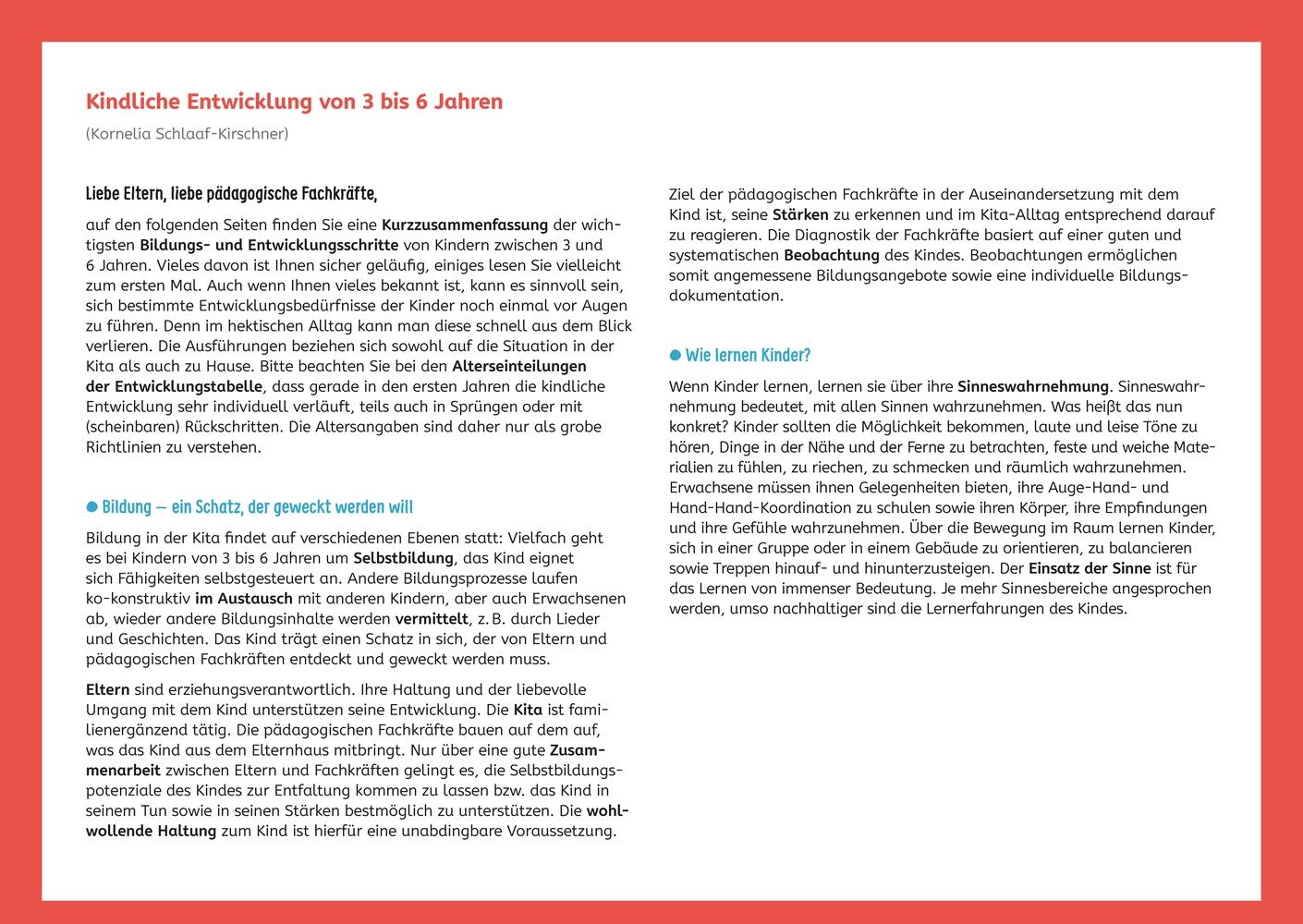 Beispielinhalt (Bild) Entwicklungsposter-Set für Kita-Kinder von 3-6 Jahren