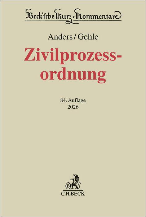 Vorderes Coverbild Zivilprozessordnung. ZPO