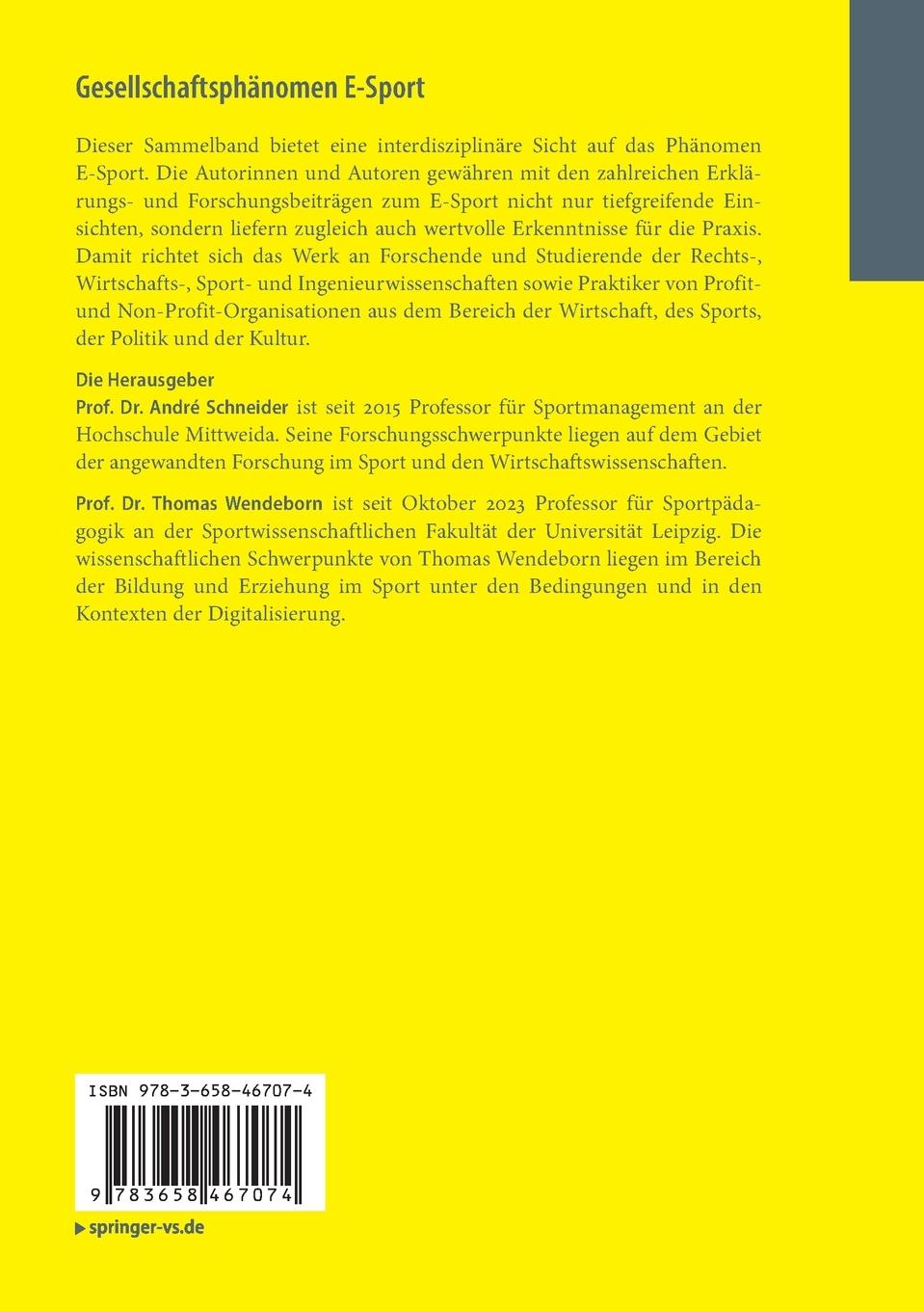 Rückseitencover Gesellschaftsphänomen E-Sport