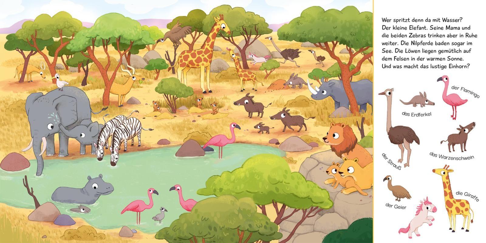 Beispielinhalt (Bild) Mein erstes lustiges Wimmelbuch: Viele Tiere