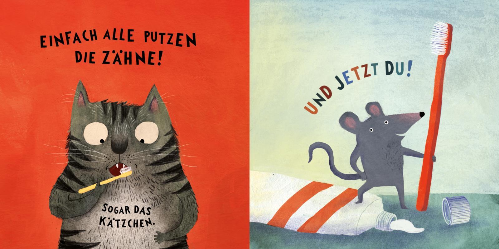 Beispielinhalt (Bild) Alle putzen Zähne!