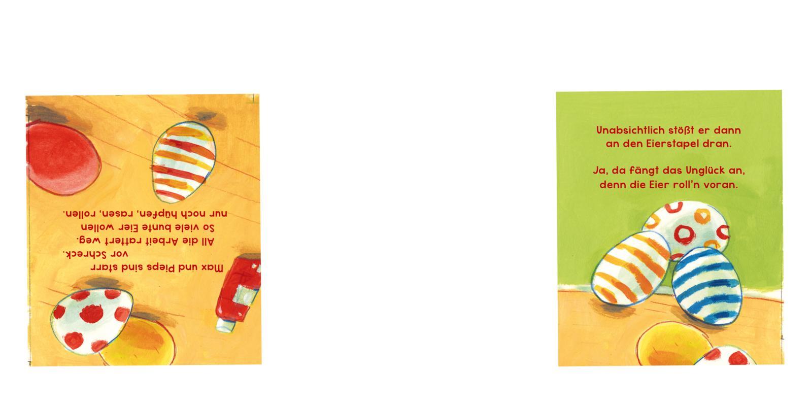 Beispielinhalt (Bild) Wo rollen all die Eier hin?