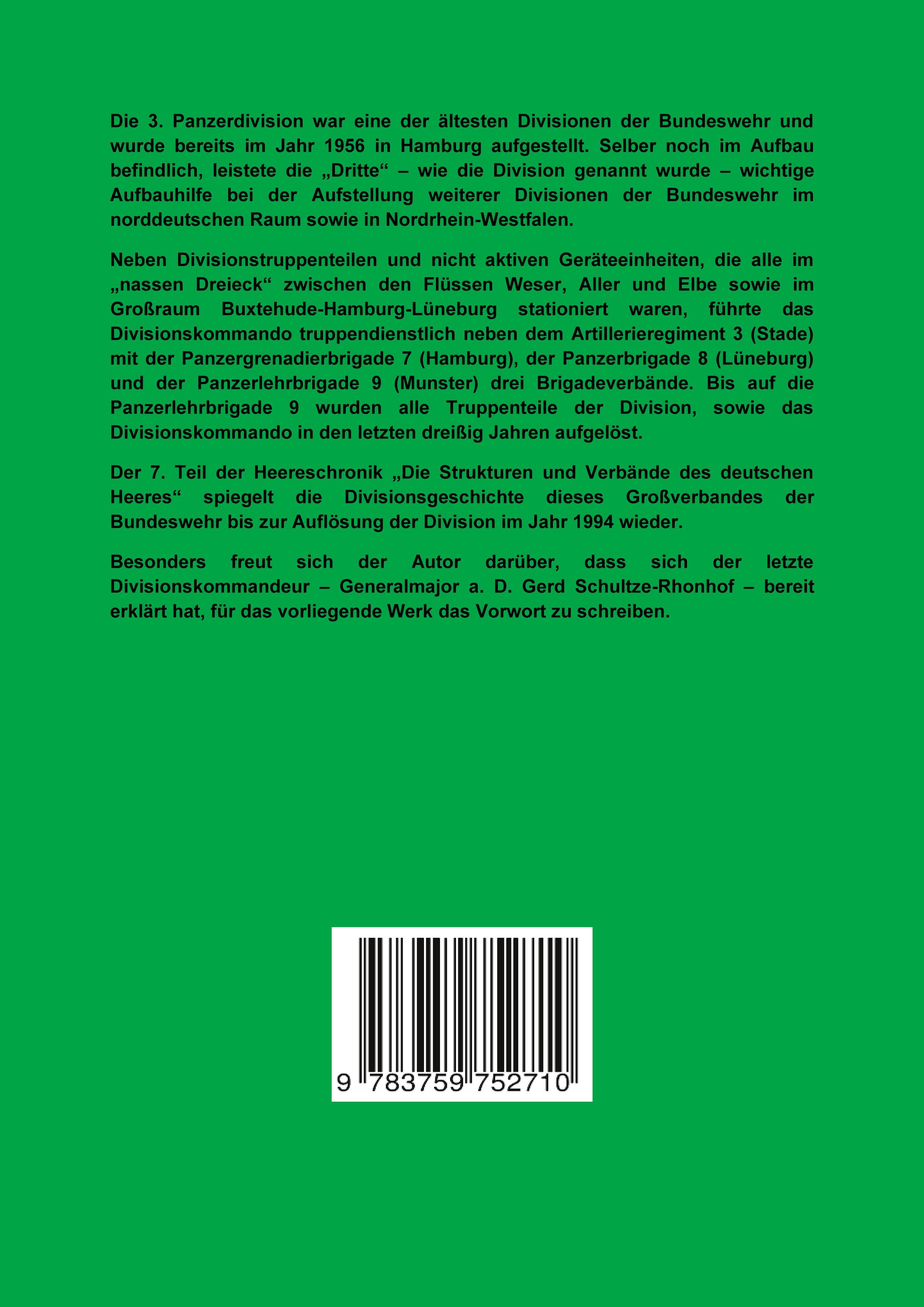 Rückseitencover Die 3. Panzerdivision - Eine Division im nassen Dreieck"