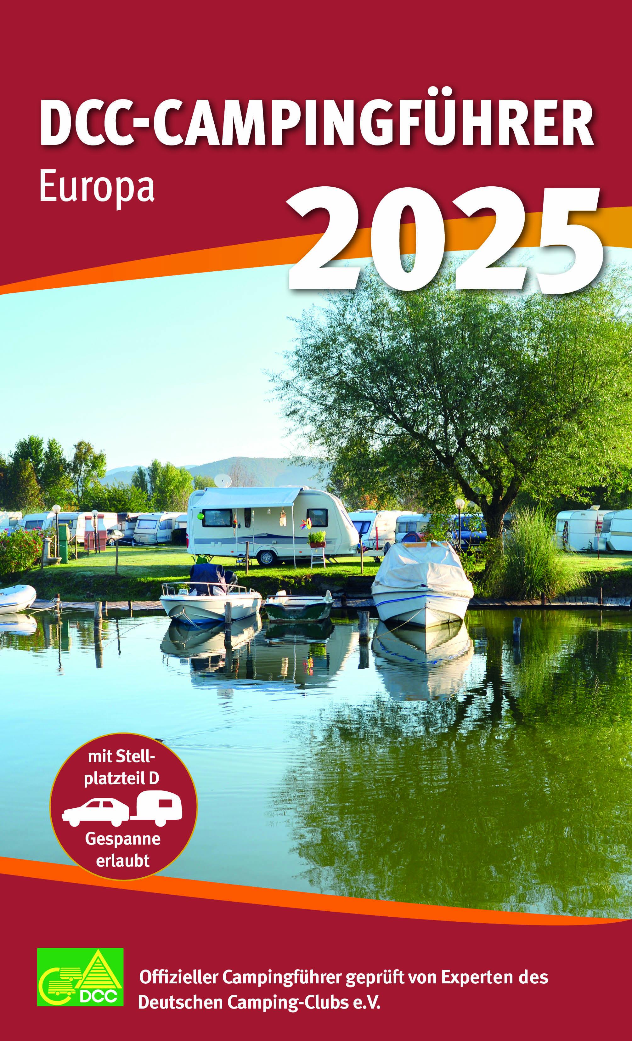Vorderes Coverbild DCC-Campingführer Europa 2025