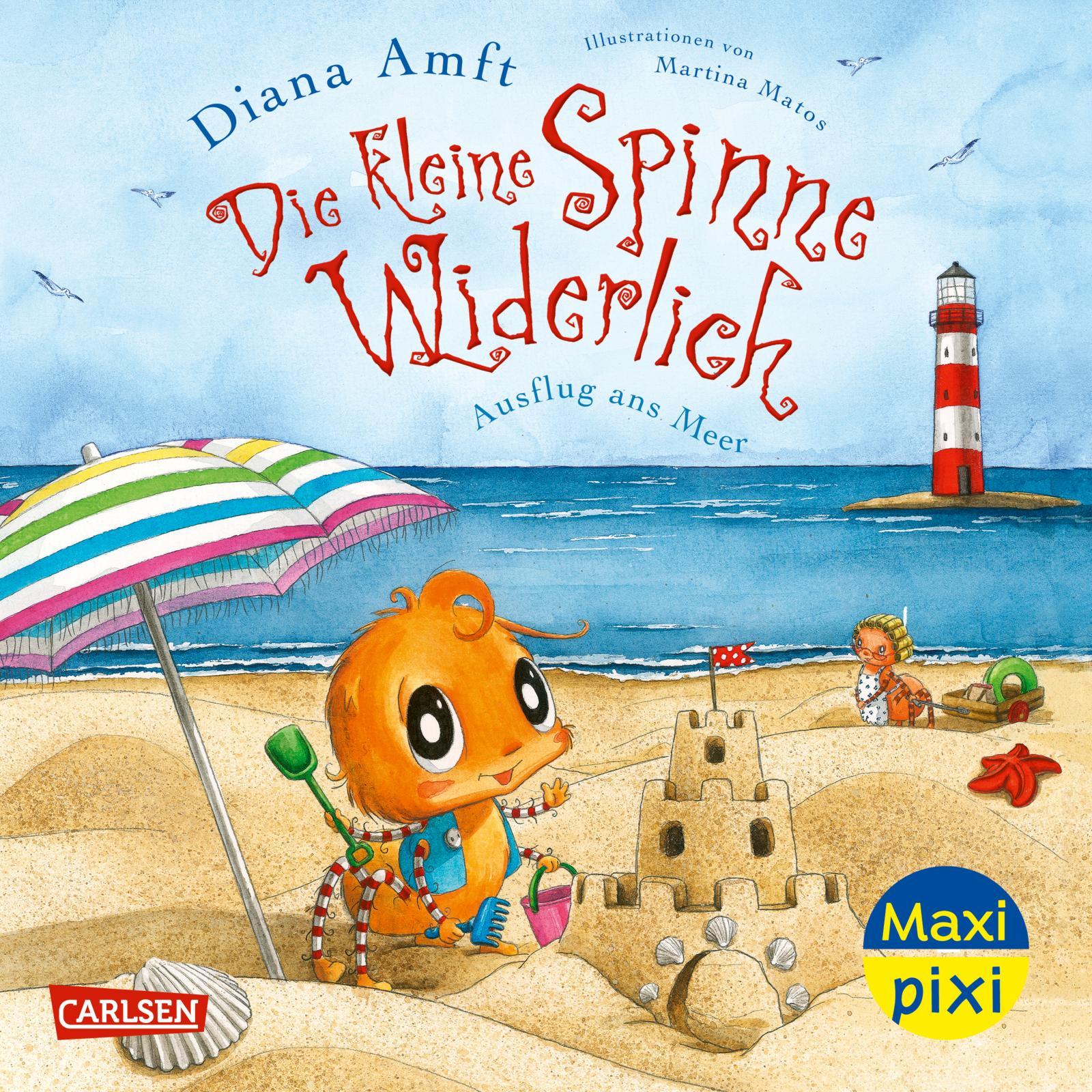 Vorderes Coverbild Maxi Pixi 475: VE 5: Die kleine Spinne Widerlich: Ausflug ans Meer (5 Exemplare)