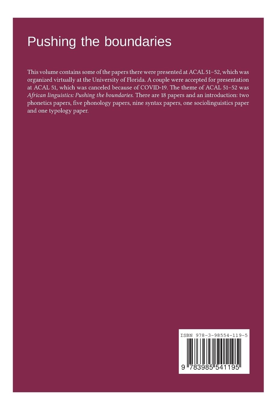 Rückseitencover Pushing the boundaries