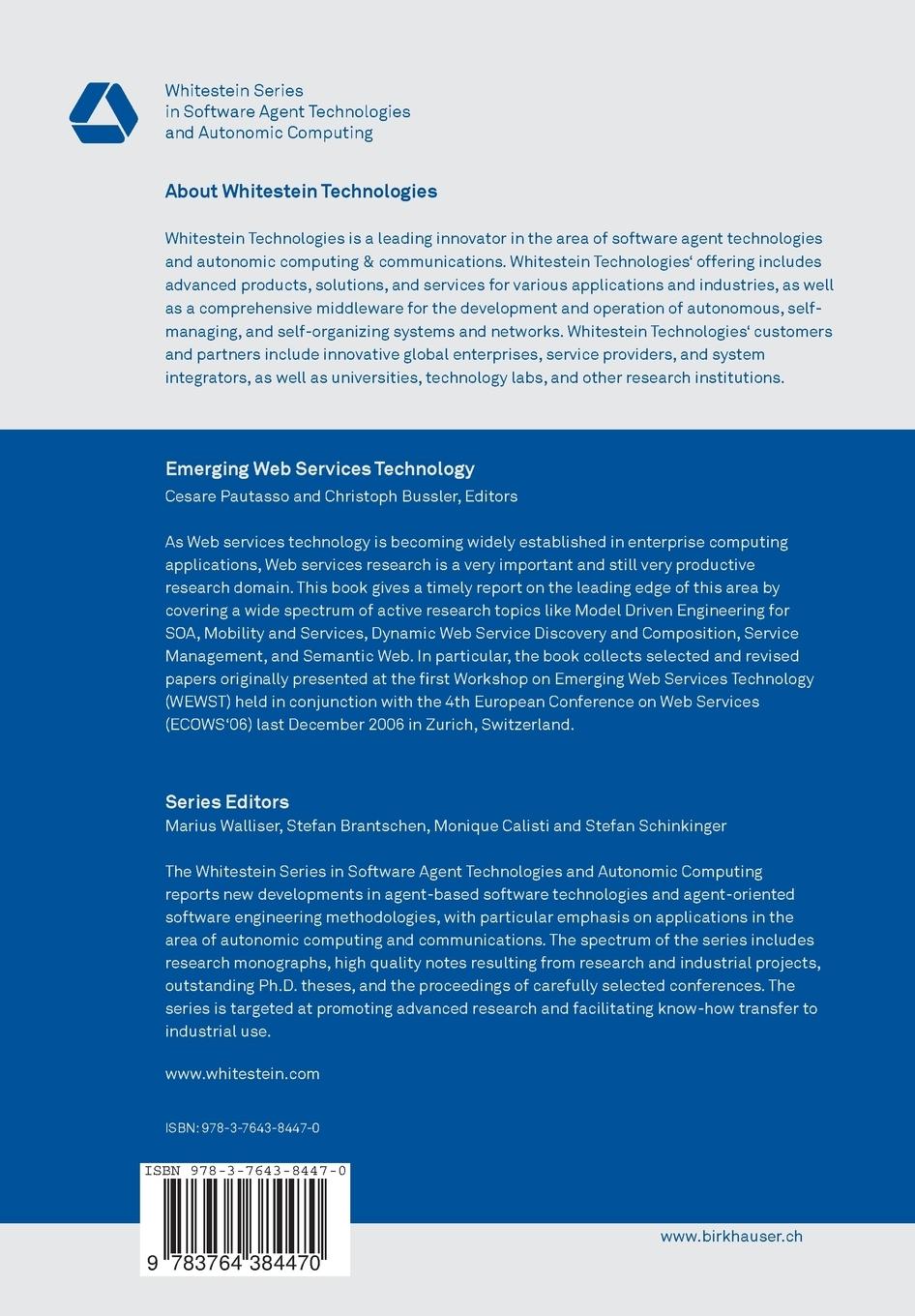 Rückseitencover Emerging Web Services Technology