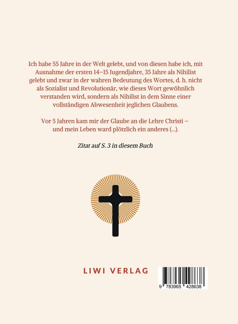 Rückseitencover Leo Tolstoi: Worin besteht mein Glaube? Vollständige Neuausgabe