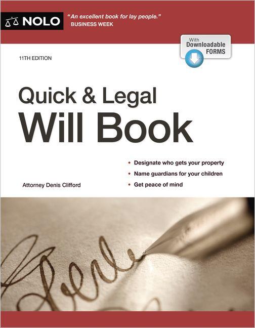 Vorderes Coverbild Quick & Legal Will Book