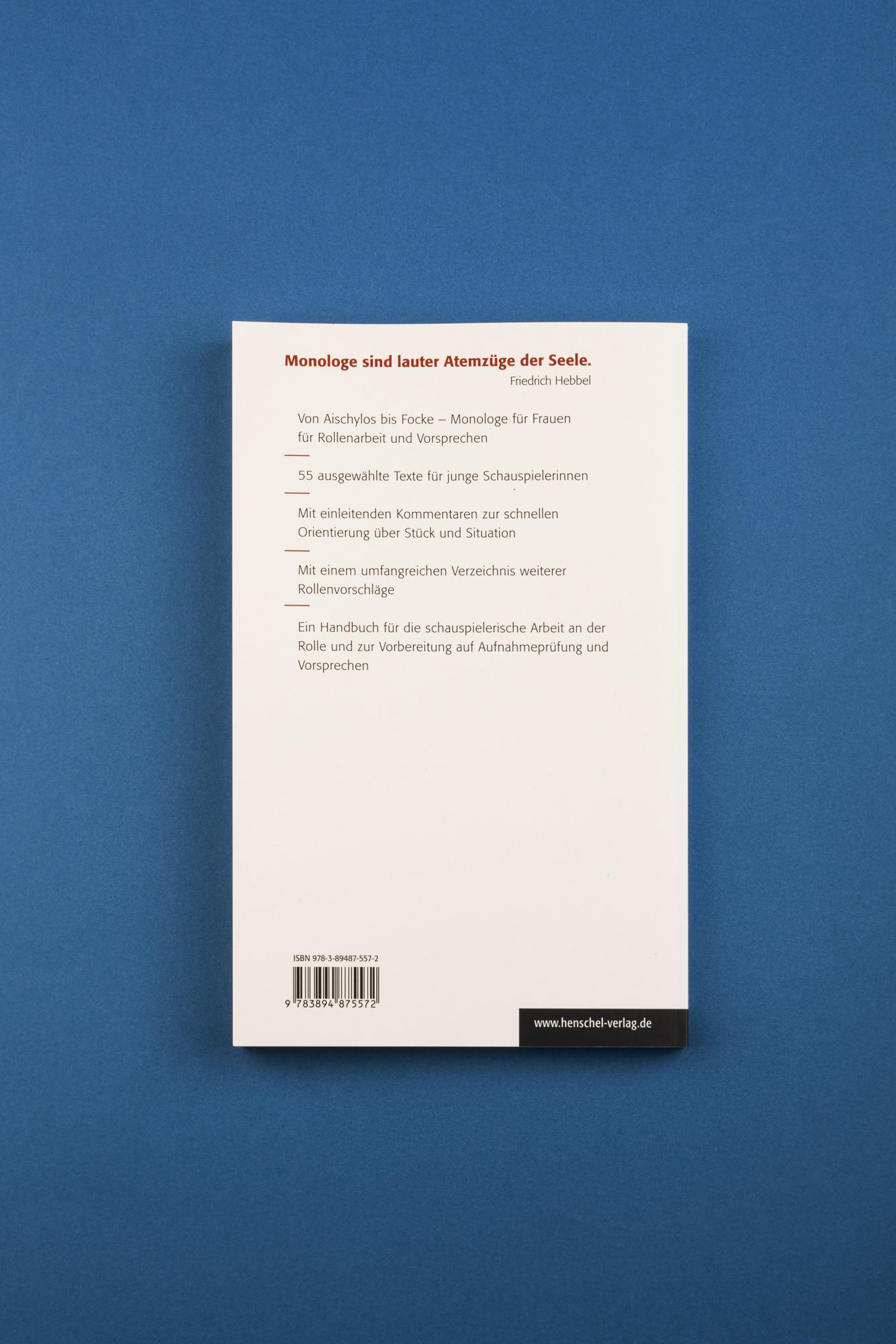 Rückseitencover 55 Monologe für Frauen