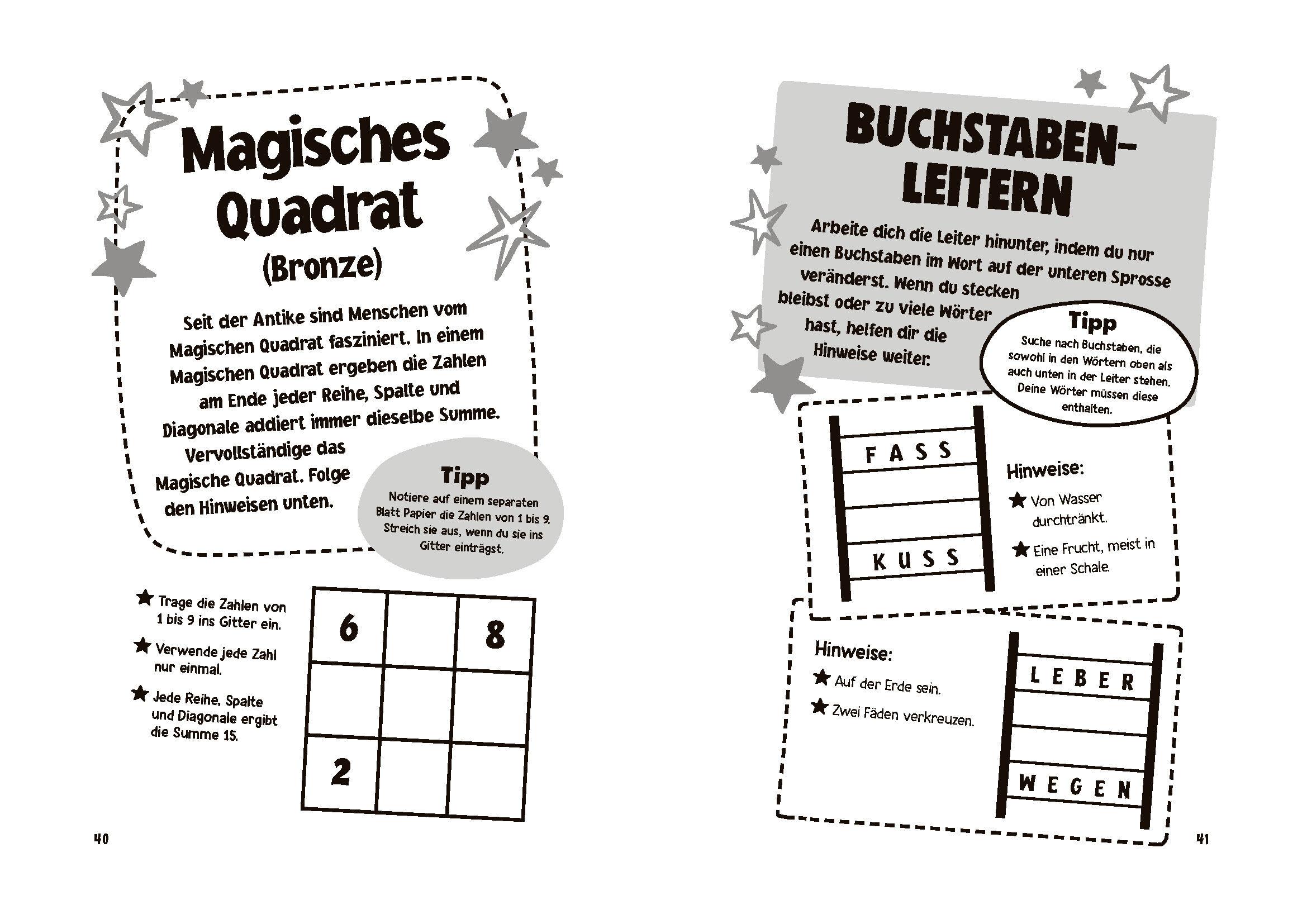 Beispielinhalt (Bild) Ziemlich clever! Über 100 Rätsel für schlaue Köpfe. Ab 8 Jahren