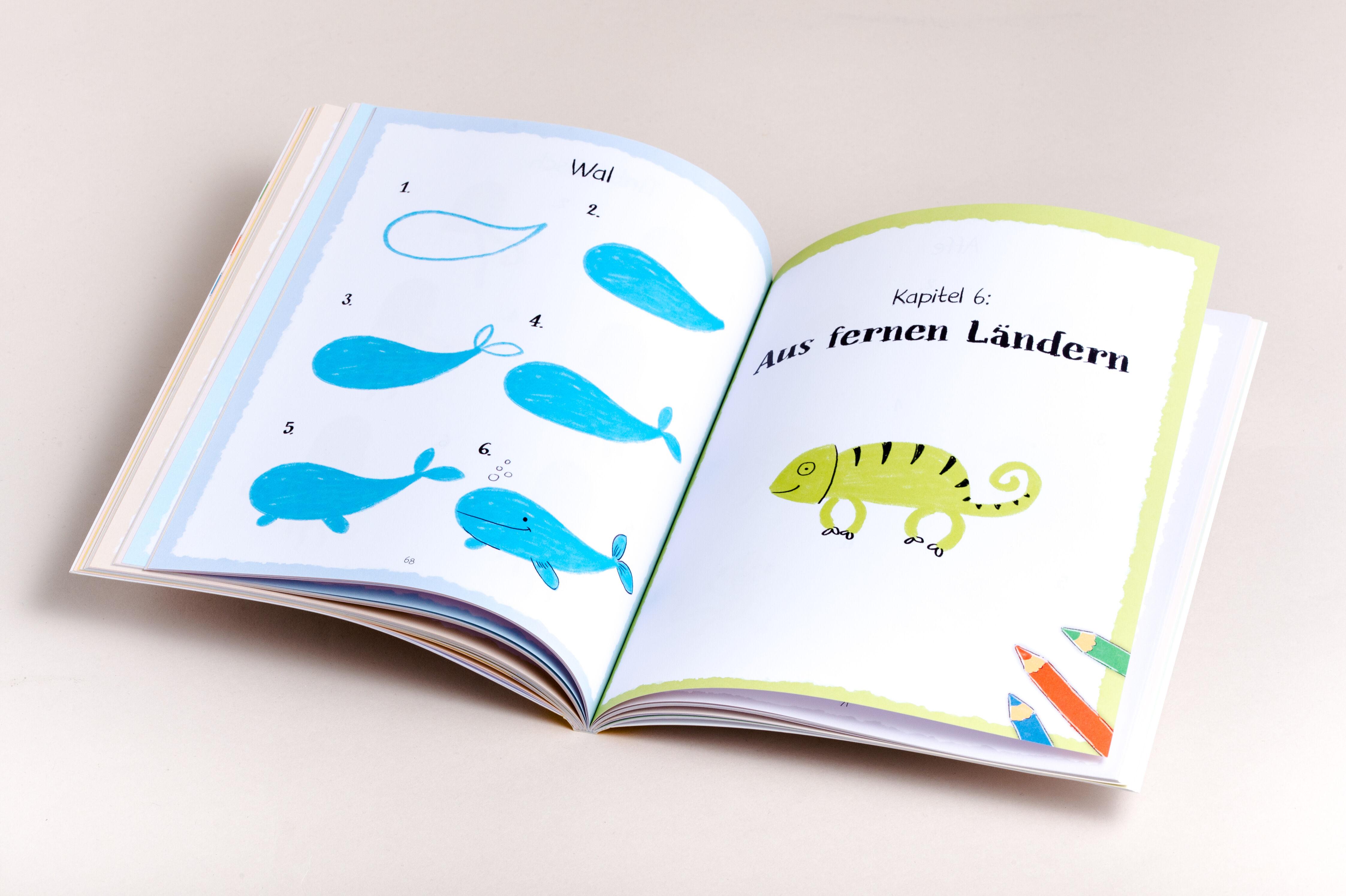 Beispielinhalt (Bild) Meine erste Mal- und Zeichenschule - Tiere. Ab 4 Jahren