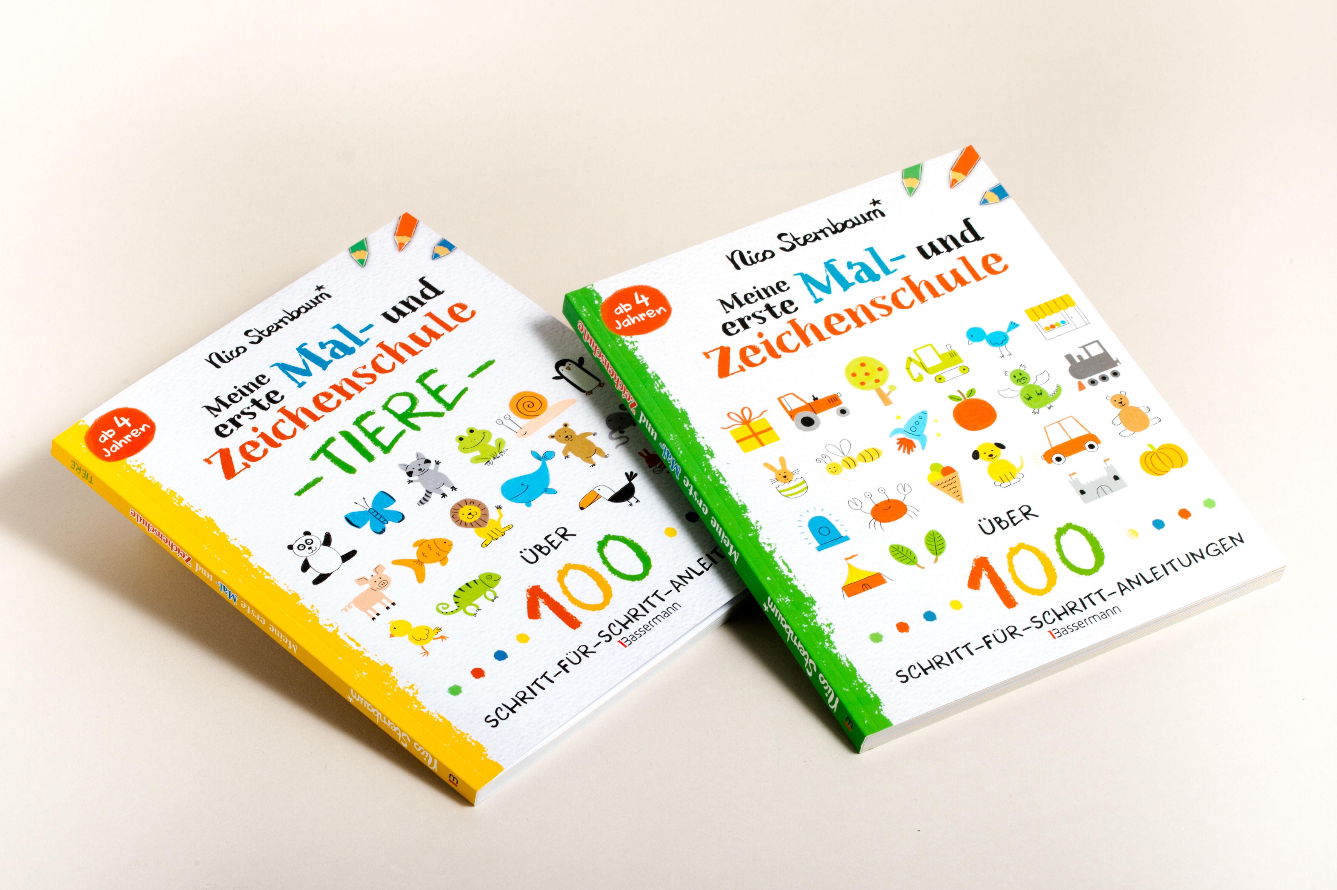 Beispielinhalt (Bild) Meine erste Mal- und Zeichenschule - Tiere. Ab 4 Jahren