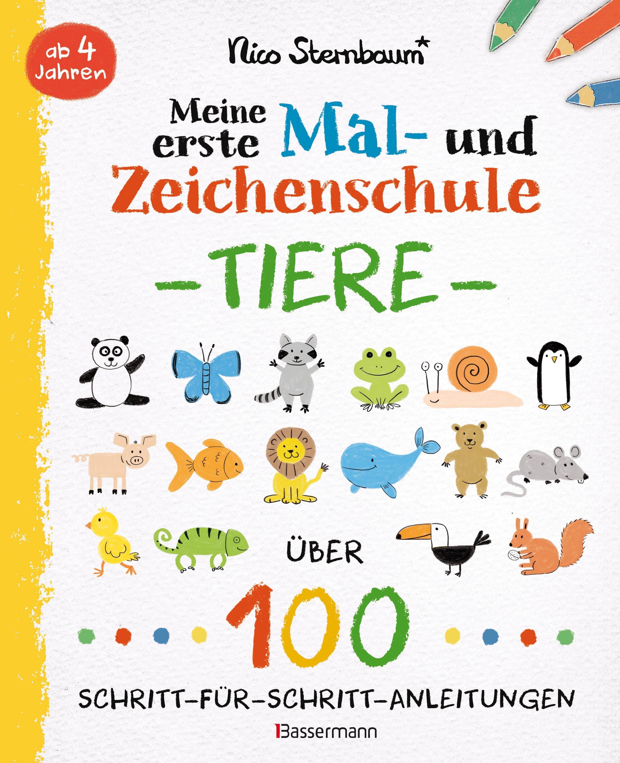 Vorderes Coverbild Meine erste Mal- und Zeichenschule - Tiere. Ab 4 Jahren