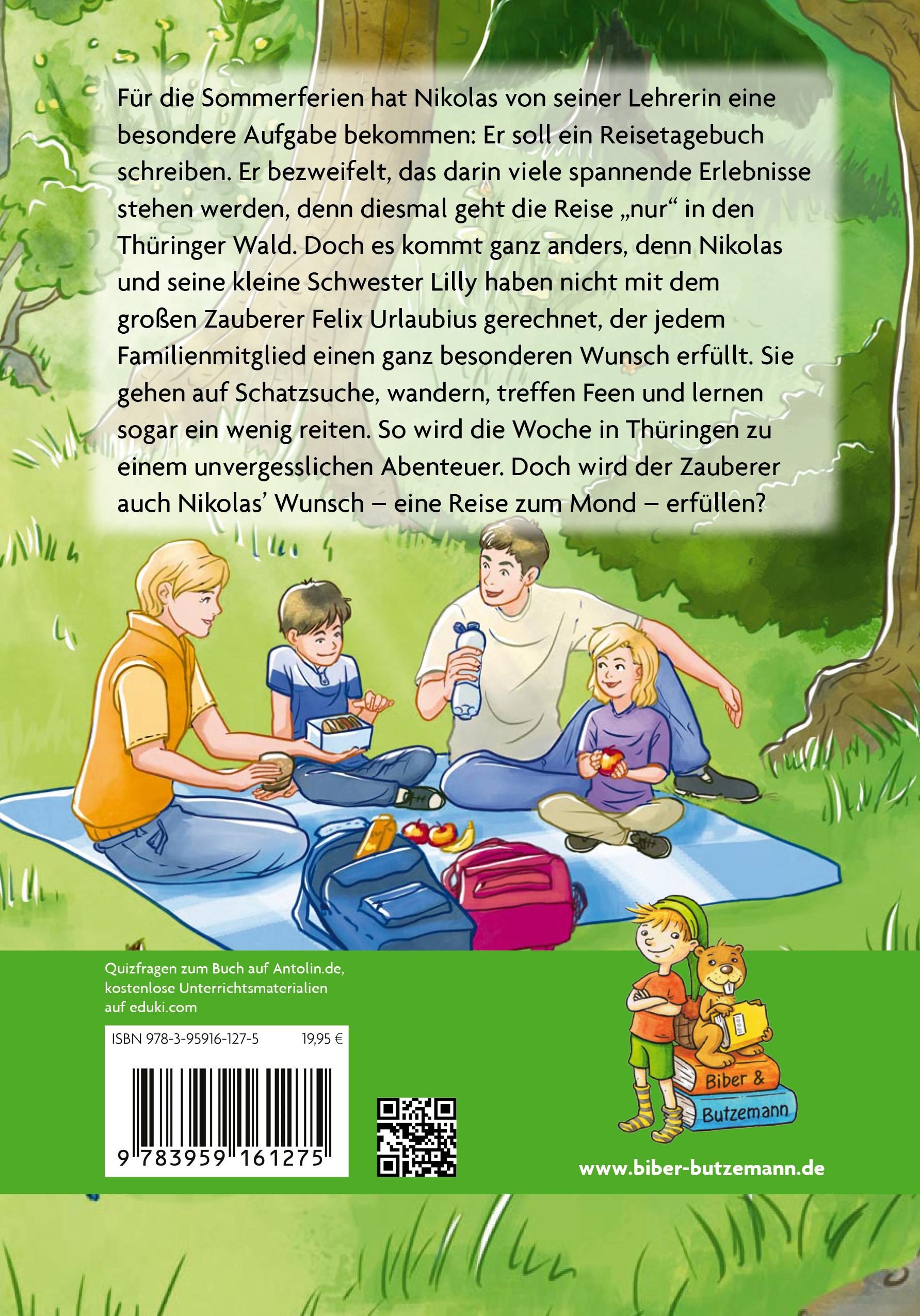 Rückseitencover Magische Ferien in Thüringen - Lilly, Nikolas und der Zauberer Felix Urlaubius