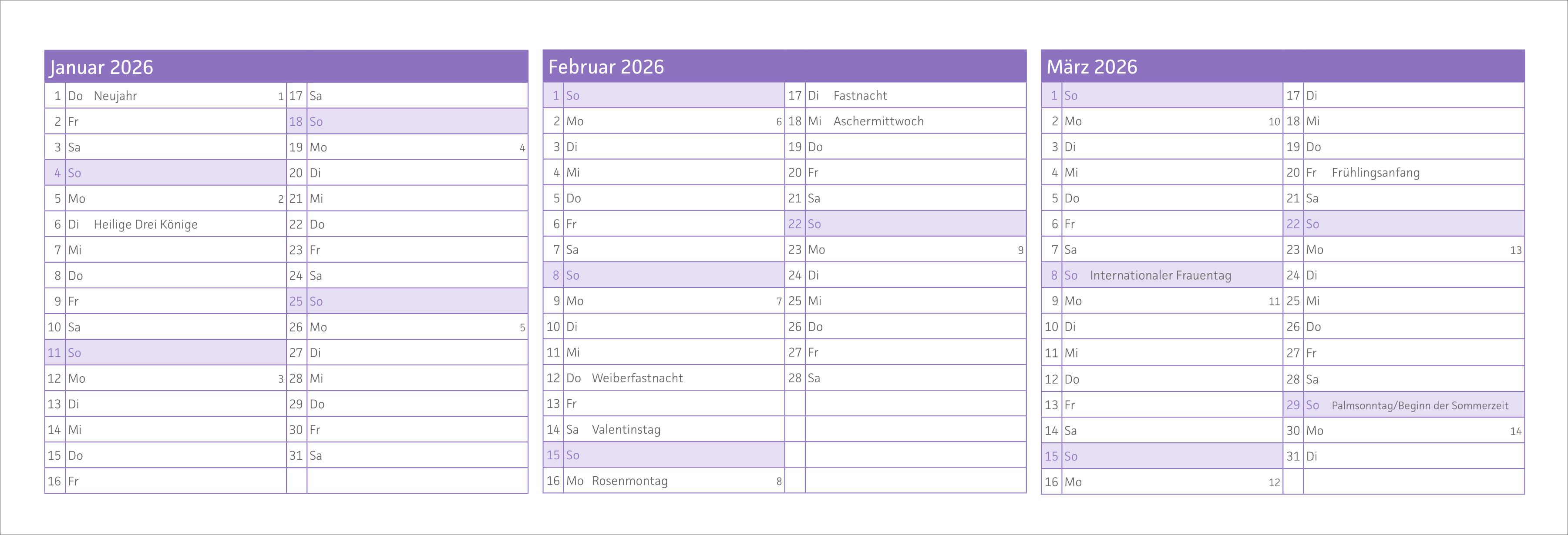 Beispielinhalt (Bild) ErzieherInnen-Tischkalender 2025 / 2026