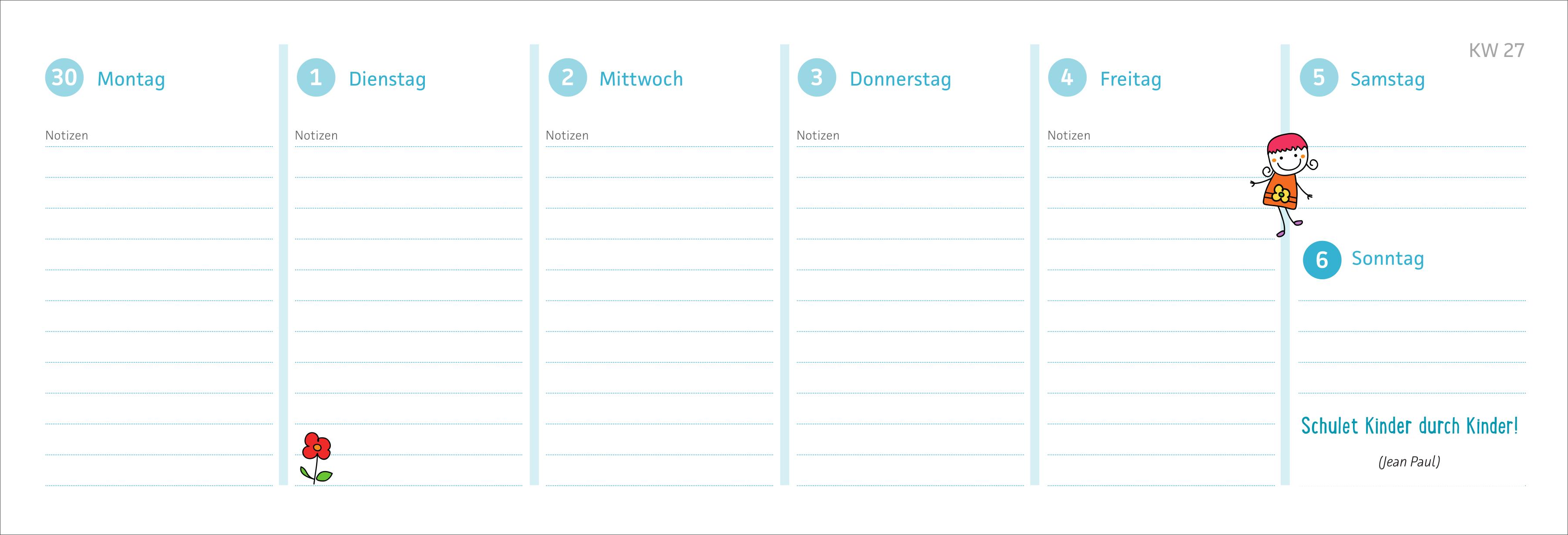 Beispielinhalt (Bild) ErzieherInnen-Tischkalender 2025 / 2026