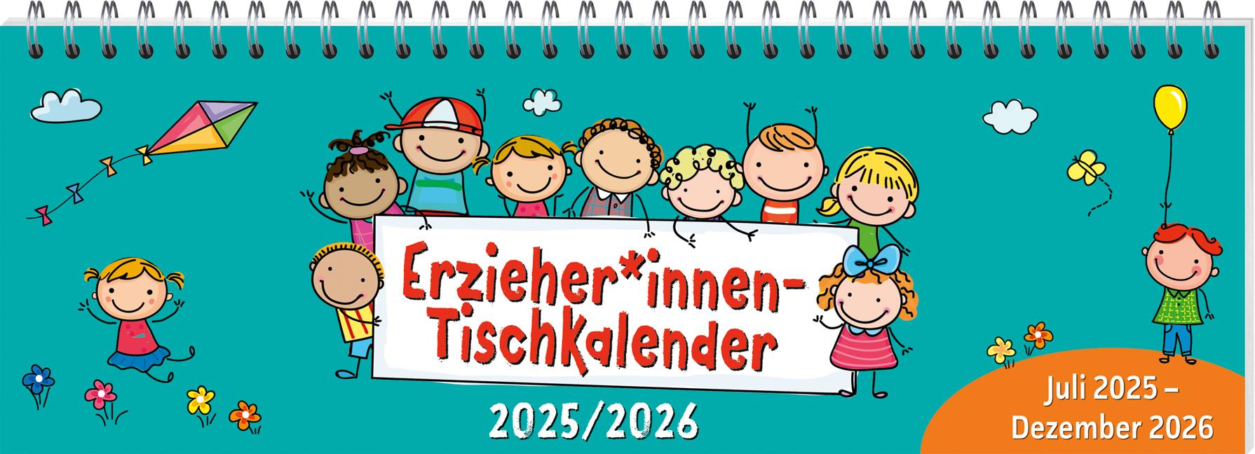 Vorderes Coverbild ErzieherInnen-Tischkalender 2025 / 2026