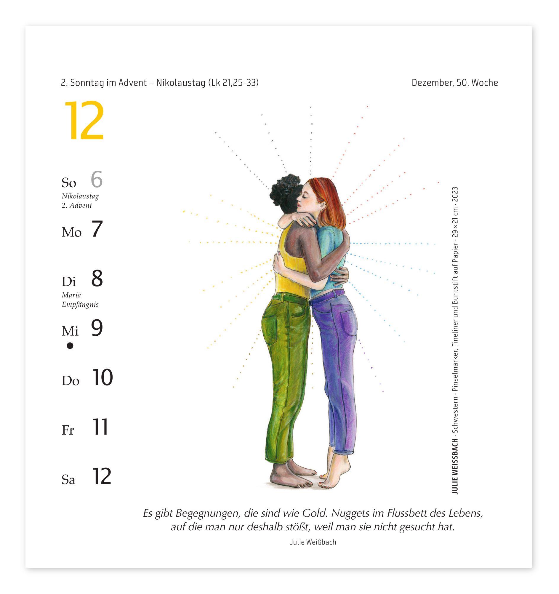 Beispielinhalt (Bild) Frauen-Kalender 2026