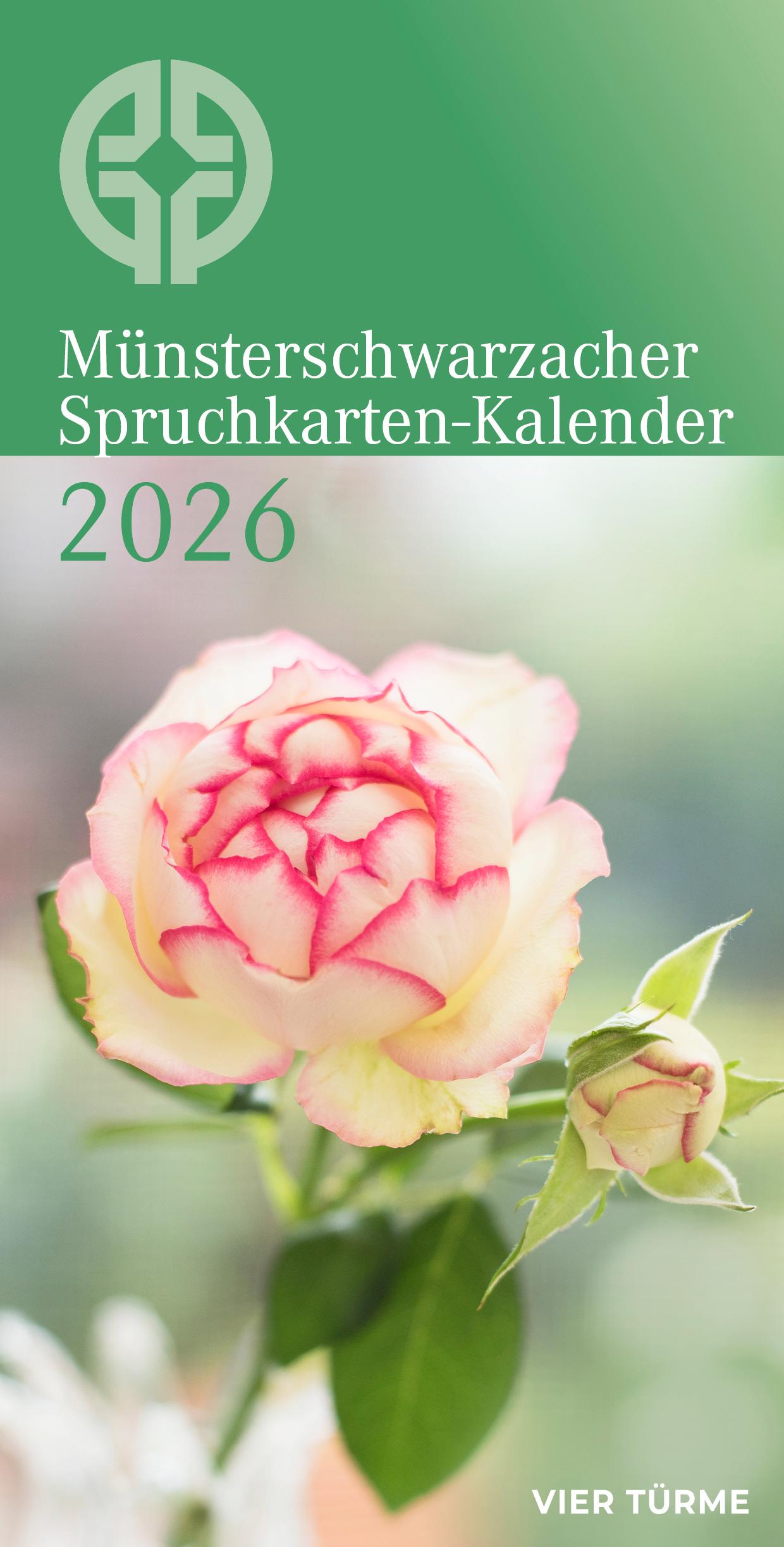 Vorderes Coverbild Münsterschwarzacher Spruchkarten-Kalender 2026