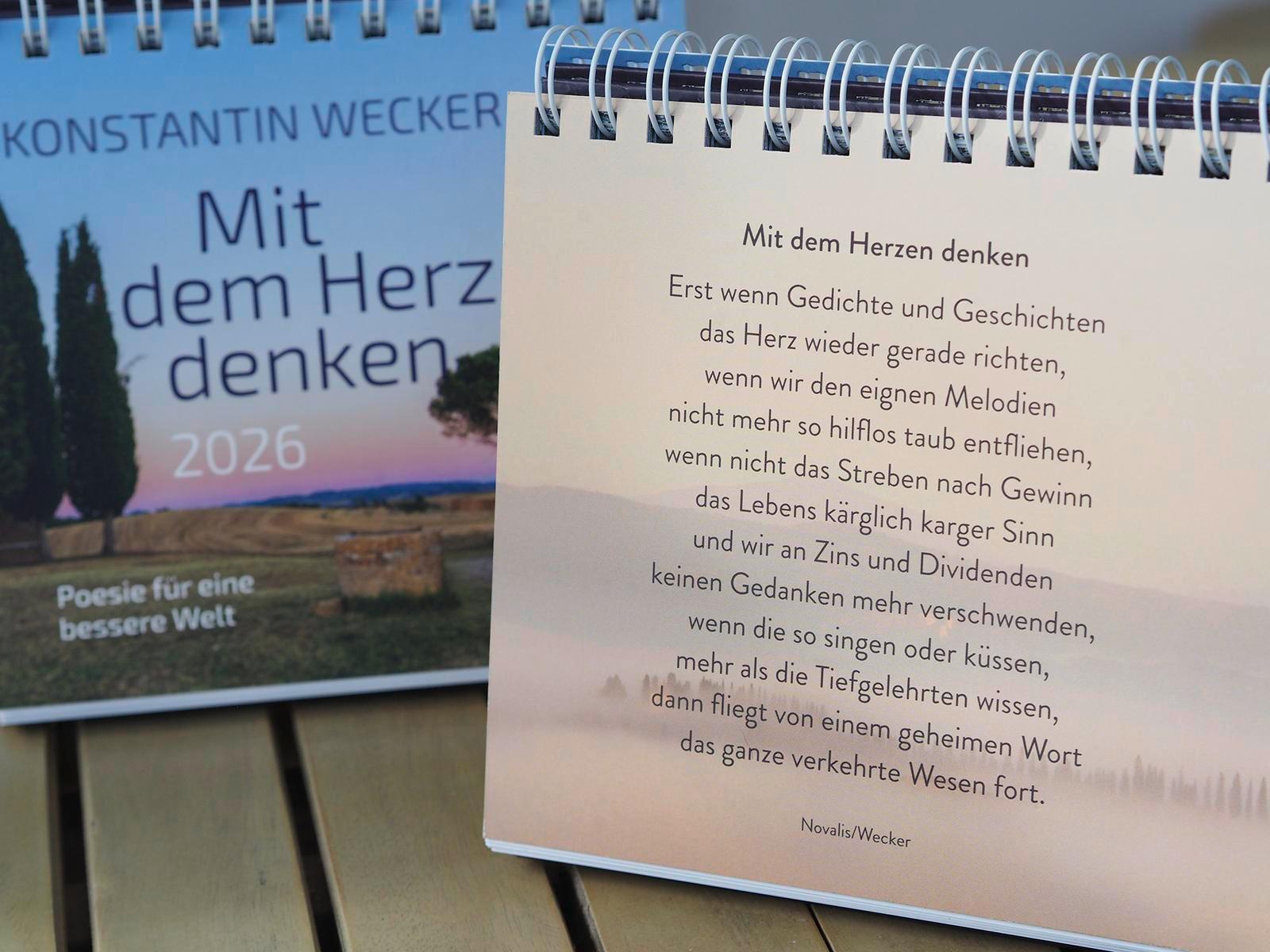 Beispielinhalt (Bild) Wochenkalender 2026: Mit dem Herzen denken