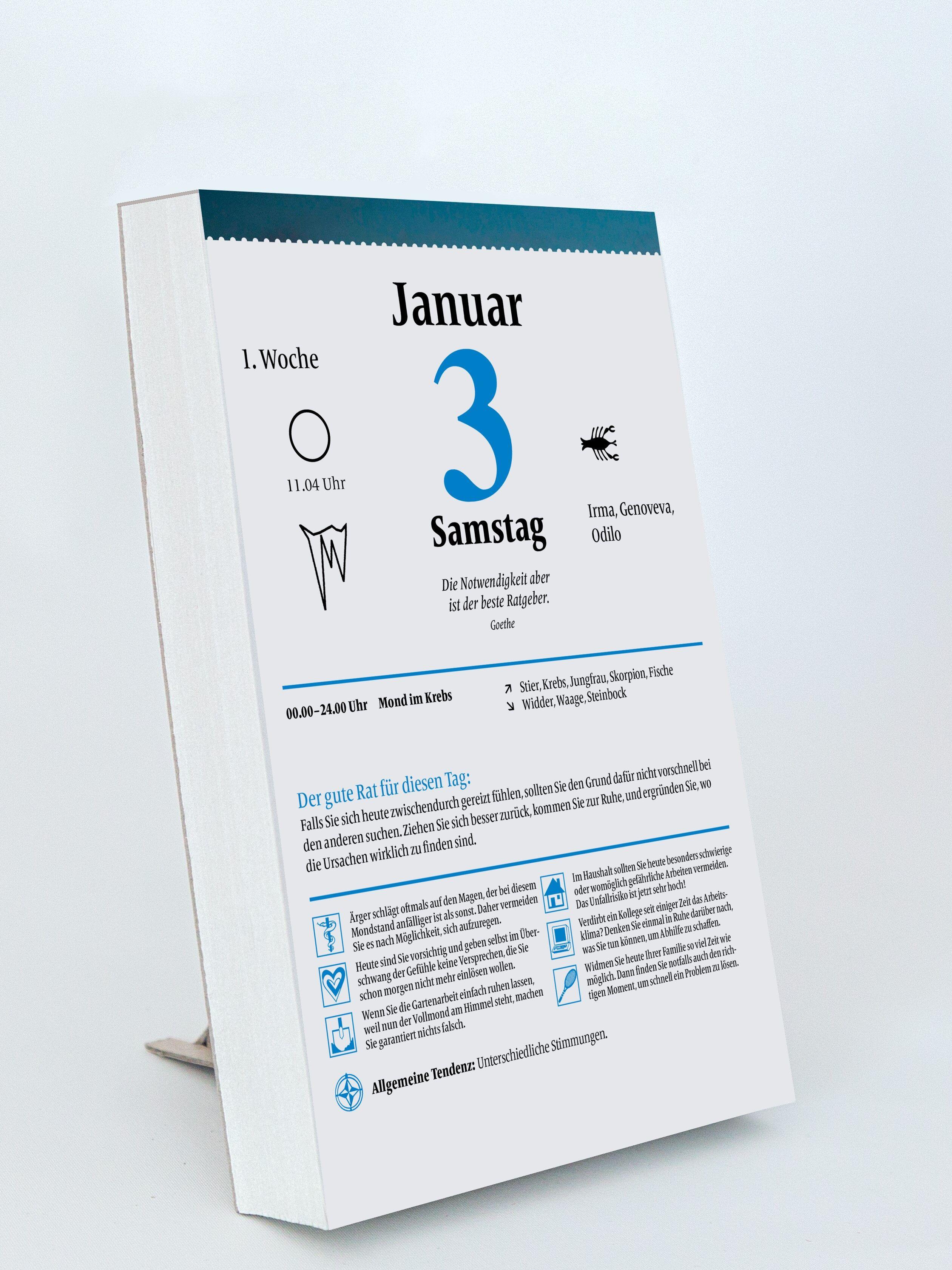 Beispielinhalt (Bild) Mondkalender für jeden Tag 2026