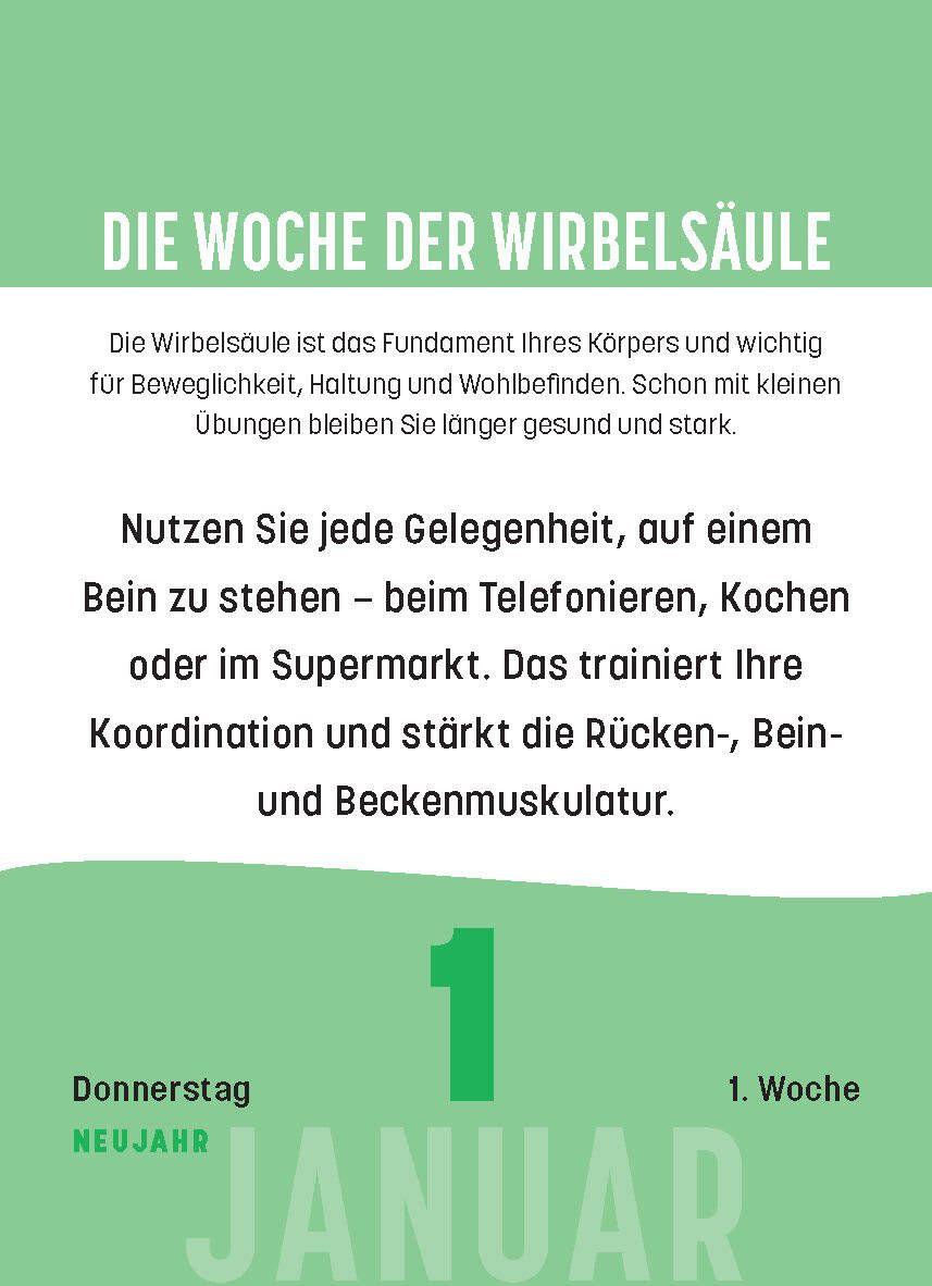 Beispielinhalt (Bild) Gesundheit für jeden Tag 2026 - Tagesabreißkalender zum Aufstellen oder Aufhängen