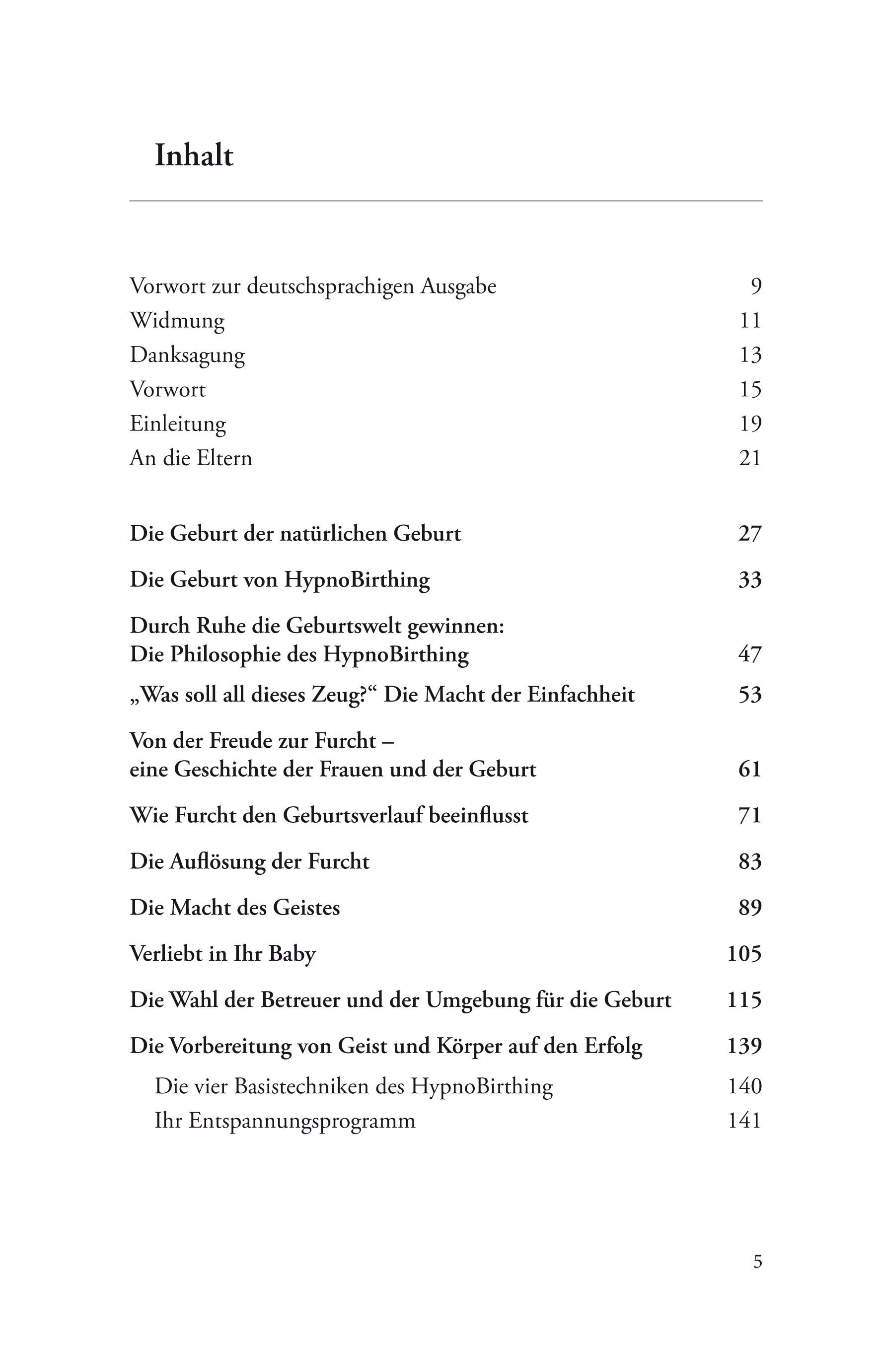 Beispielinhalt (Bild) HypnoBirthing. Der natürliche Weg zu einer sicheren, sanften und leichten Geburt. Das Original von Marie F. Mongan - 9. Auflage des Geburtshilfe-Klassikers