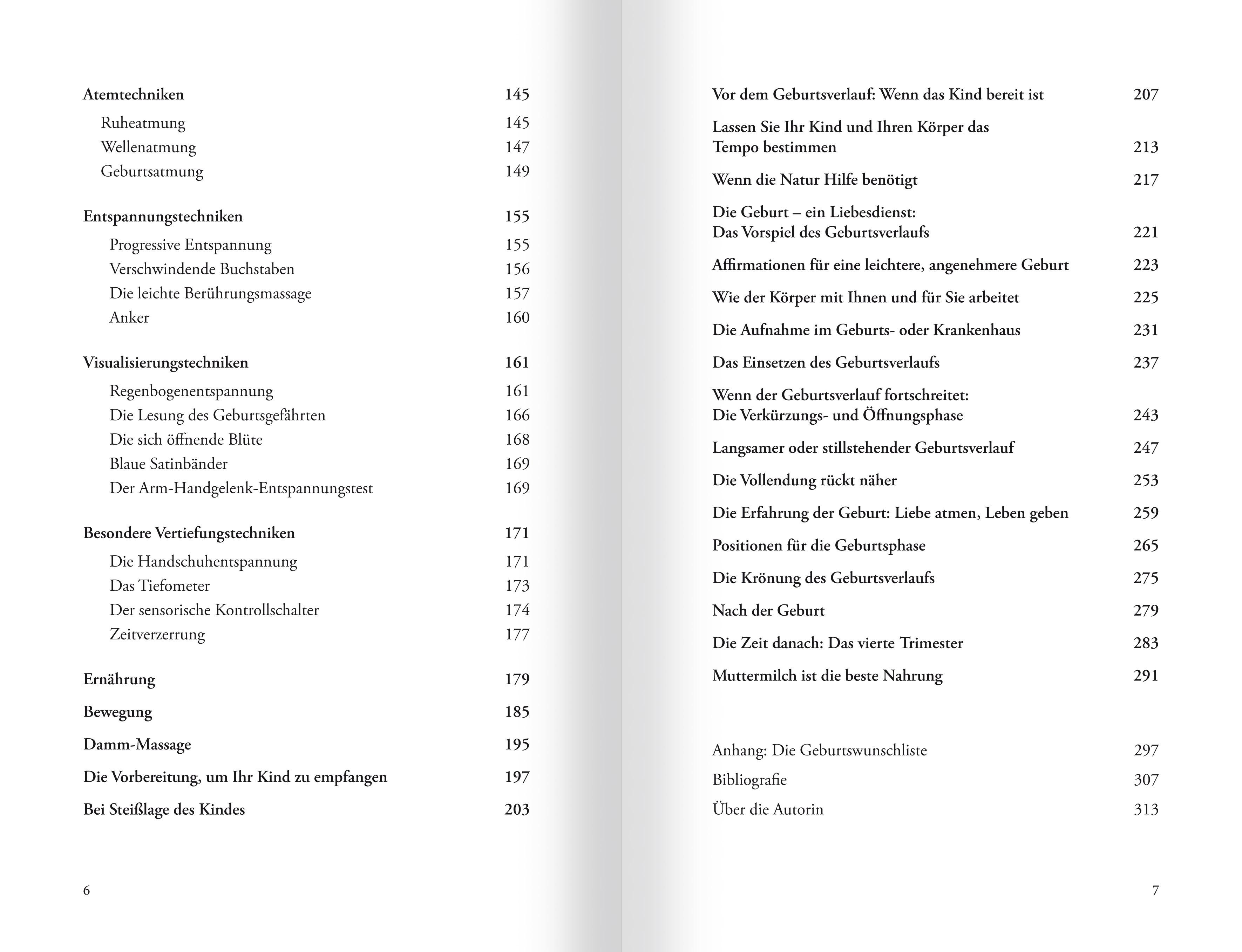 Beispielinhalt (Bild) HypnoBirthing. Der natürliche Weg zu einer sicheren, sanften und leichten Geburt. Das Original von Marie F. Mongan - 9. Auflage des Geburtshilfe-Klassikers