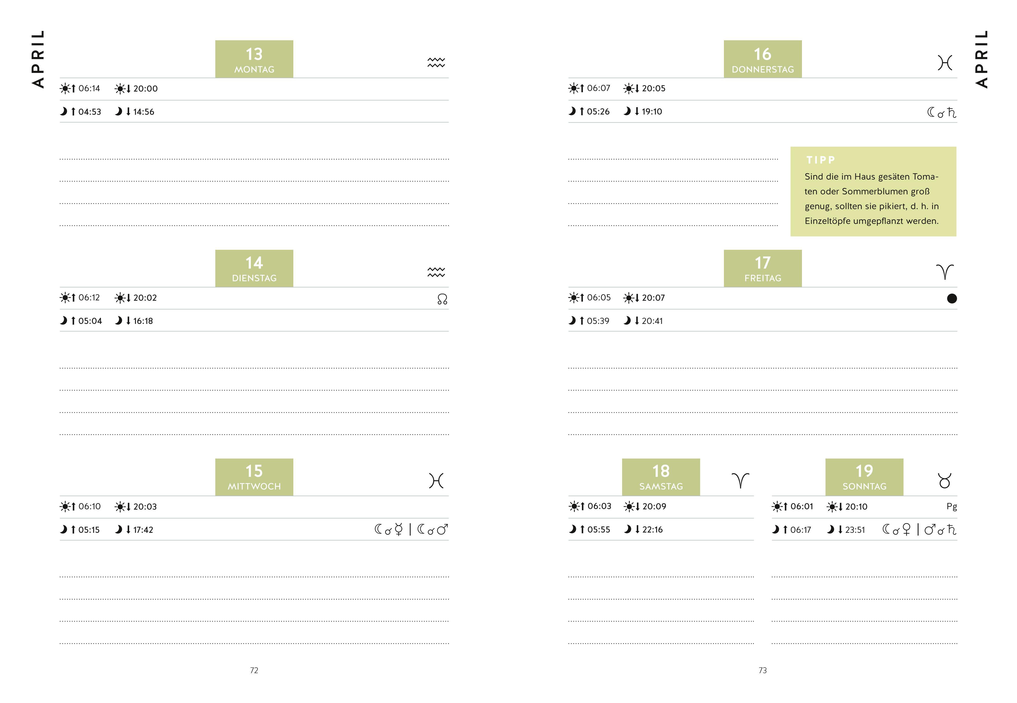 Beispielinhalt (Bild) Mein Gartenkalender 2026