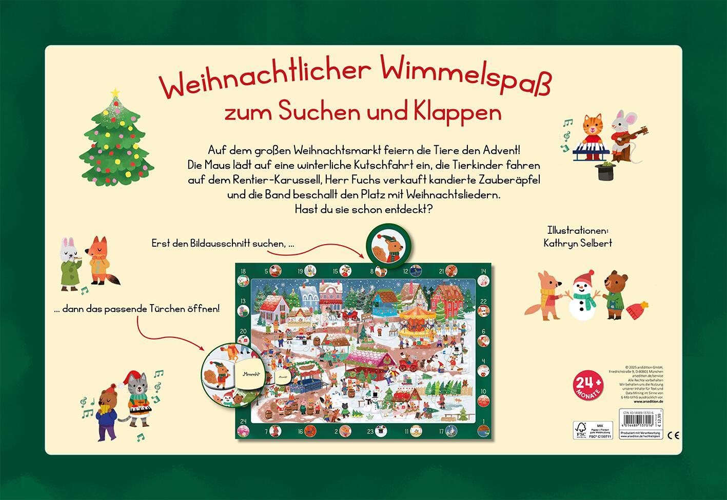 Rückseitencover Mein Wimmel-Adventskalender: Auf dem Weihnachtsmarkt