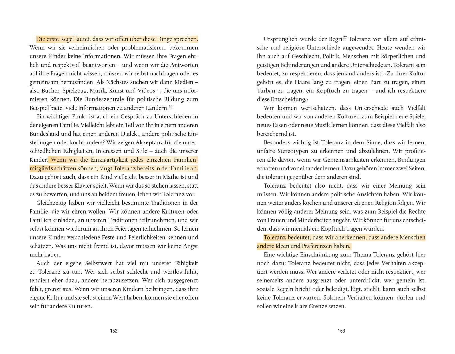 Beispielinhalt (Bild) Das artgerecht Gespräche-Buch: Zehn wirklich wichtige Gespräche, die Kinder und Eltern wachsen lassen