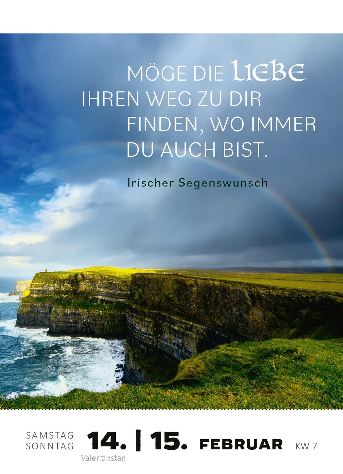 Beispielinhalt (Bild) Abreißkalender Irische Segenswünsche 2026