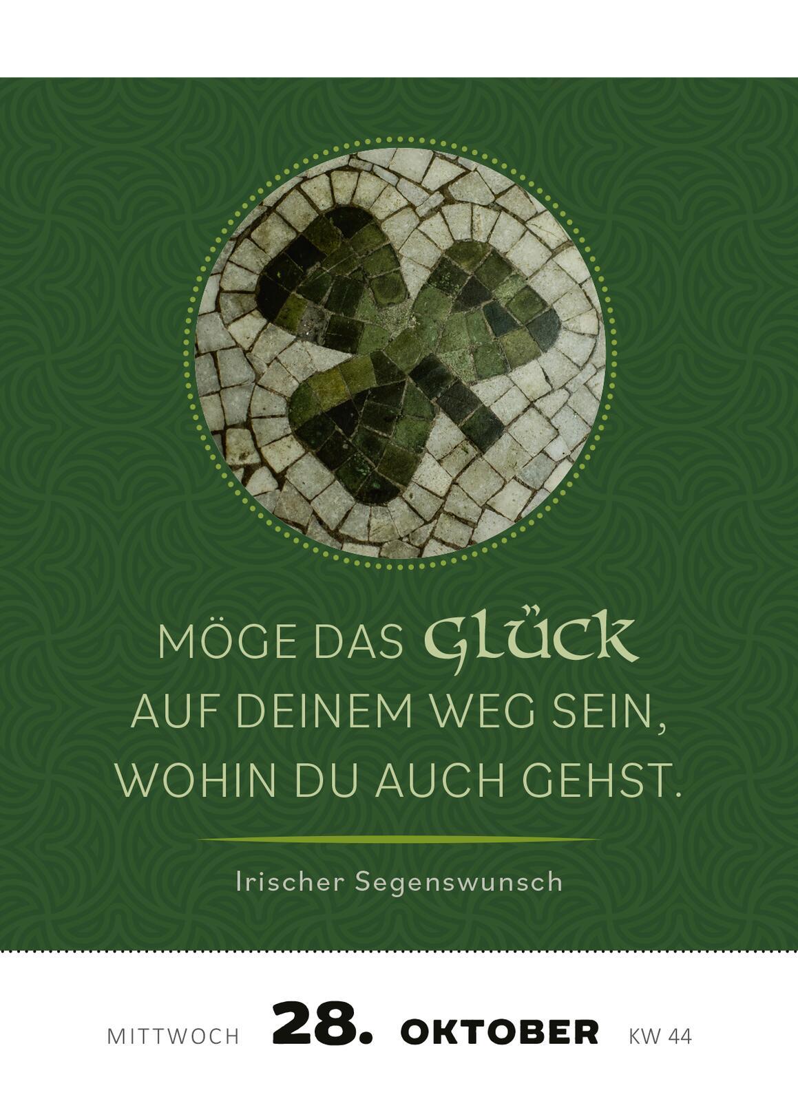 Beispielinhalt (Bild) Abreißkalender Irische Segenswünsche 2026