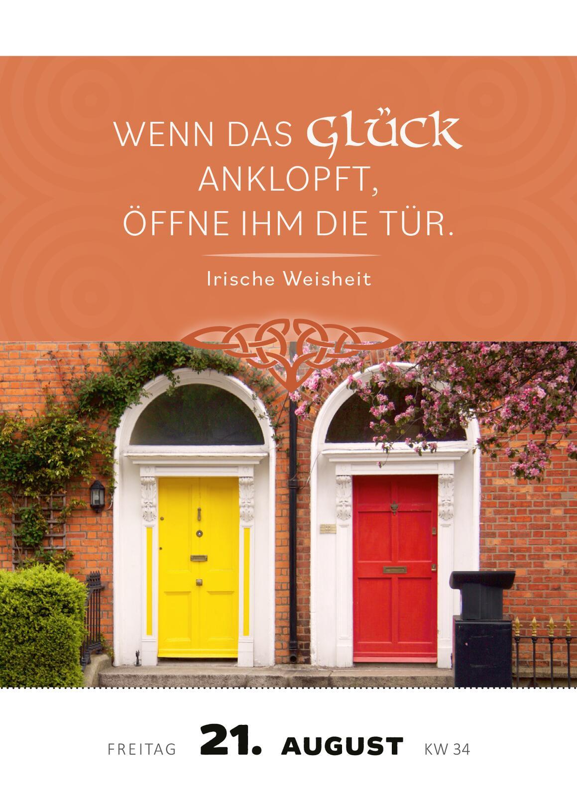 Beispielinhalt (Bild) Abreißkalender Irische Segenswünsche 2026
