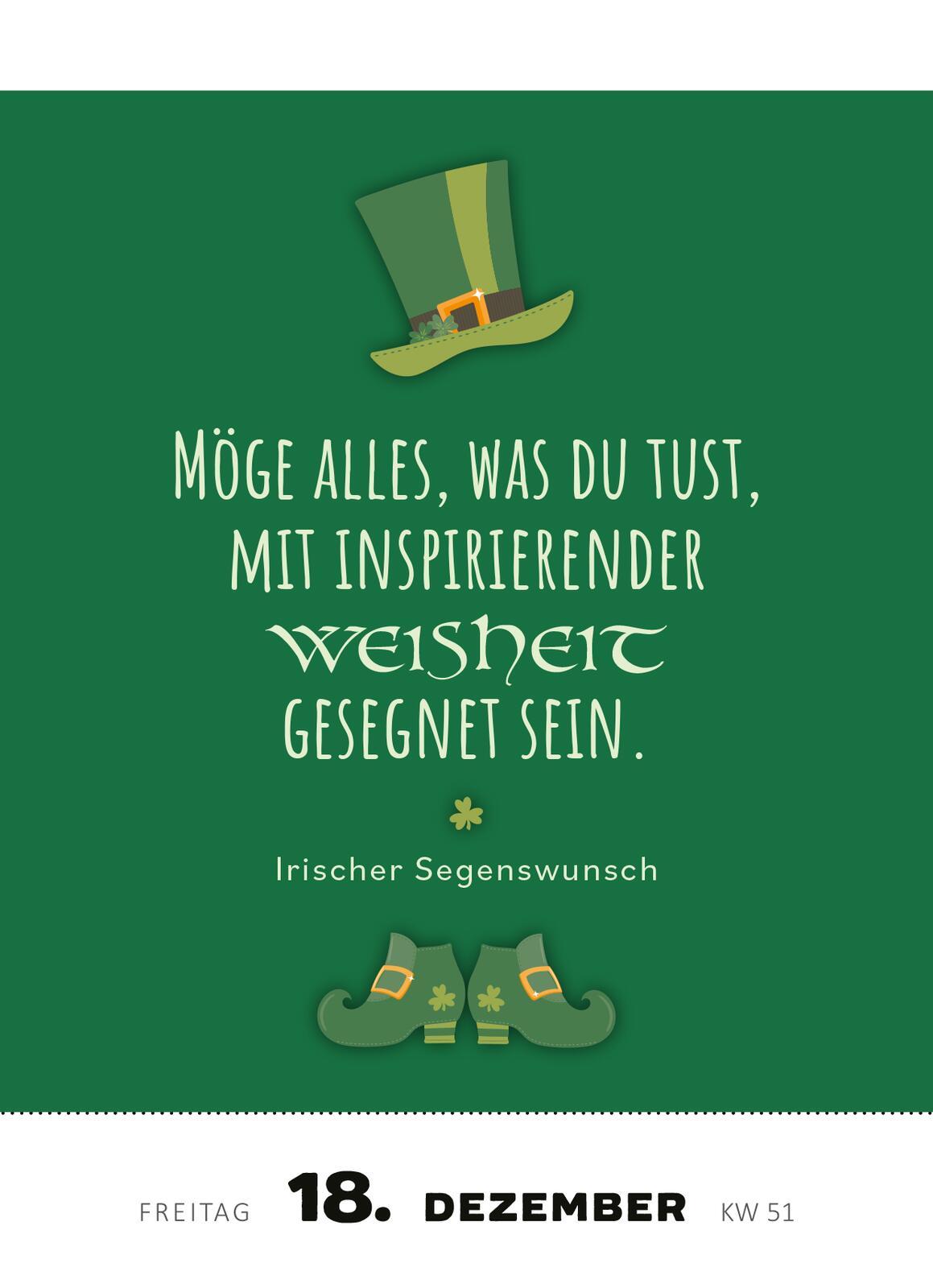 Beispielinhalt (Bild) Abreißkalender Irische Segenswünsche 2026
