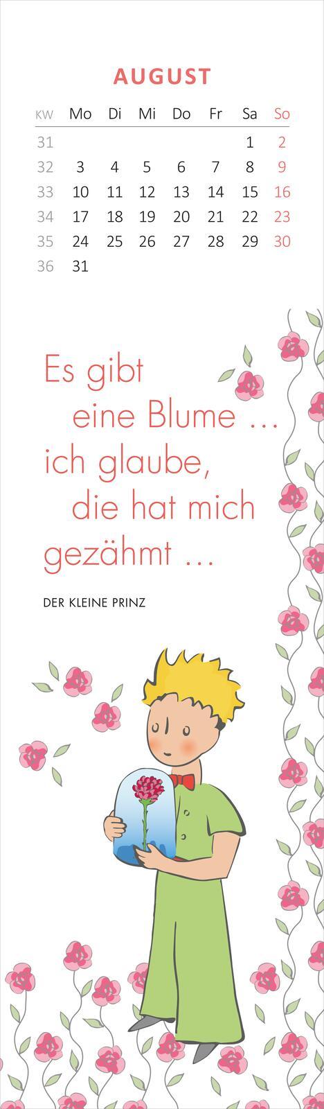 Beispielinhalt (Bild) Lesezeichenkalender Der Kleine Prinz. Man sieht nur mit dem Herzen gut 2026