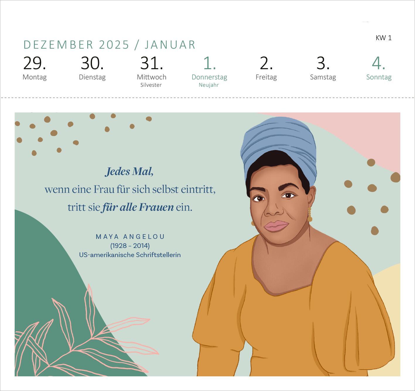 Beispielinhalt (Bild) Postkartenkalender Kluge Frauen, die die Welt und uns inspirieren 2026