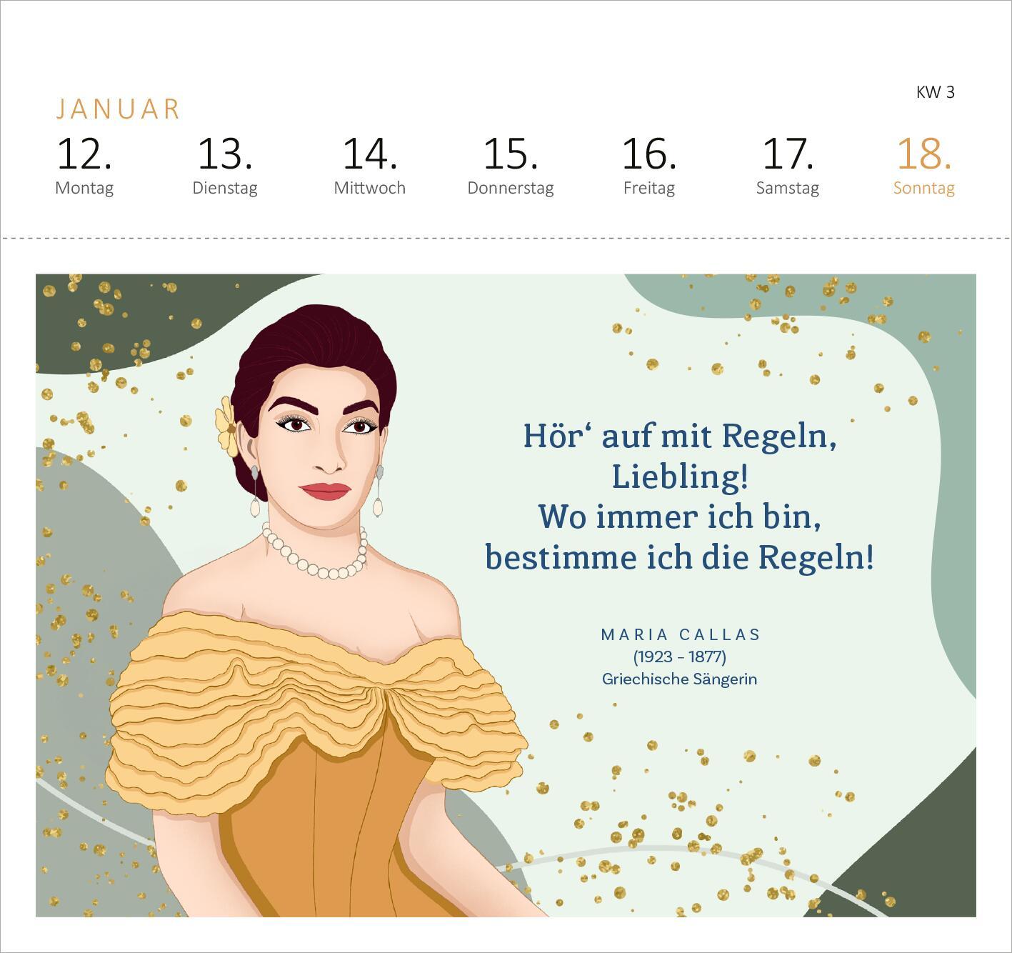 Beispielinhalt (Bild) Postkartenkalender Kluge Frauen, die die Welt und uns inspirieren 2026