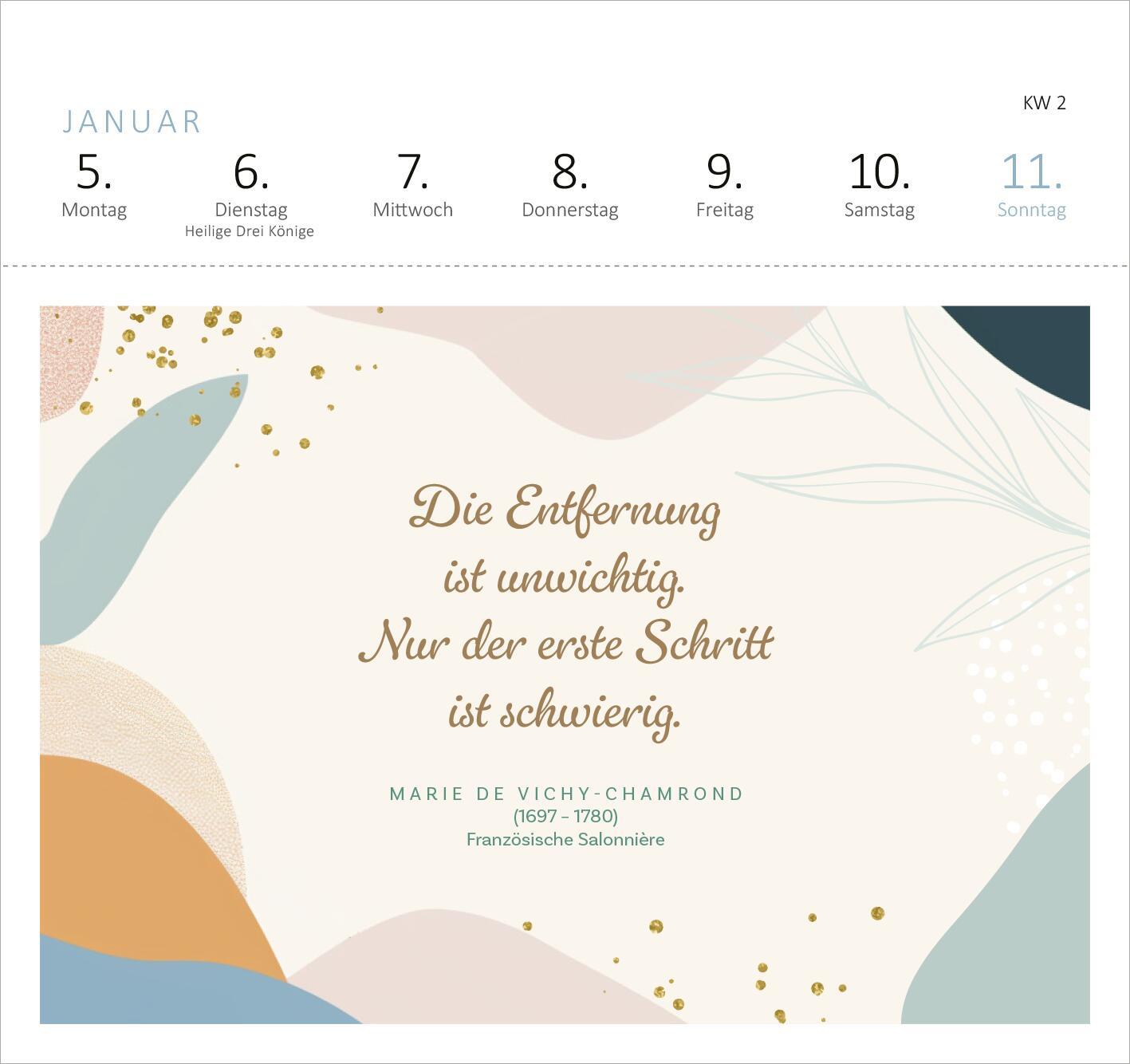 Beispielinhalt (Bild) Postkartenkalender Kluge Frauen, die die Welt und uns inspirieren 2026