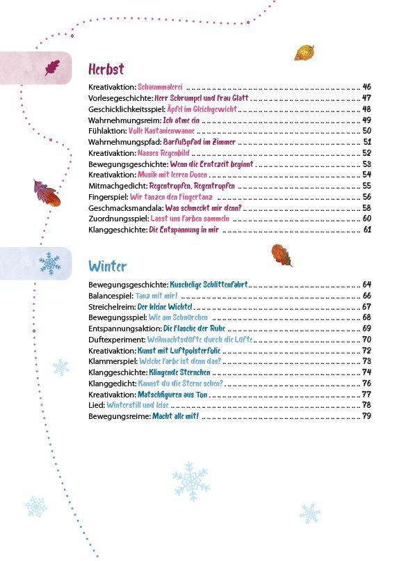 Beispielinhalt (Bild) Das Krippen-Jahreszeitenbuch: Mit allen Sinnen
