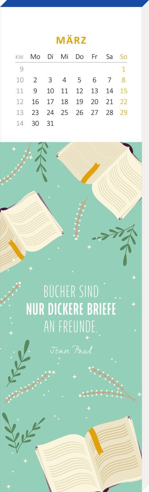 Beispielinhalt (Bild) Lesezeichenkalender Vom Glück, zu lesen 2026