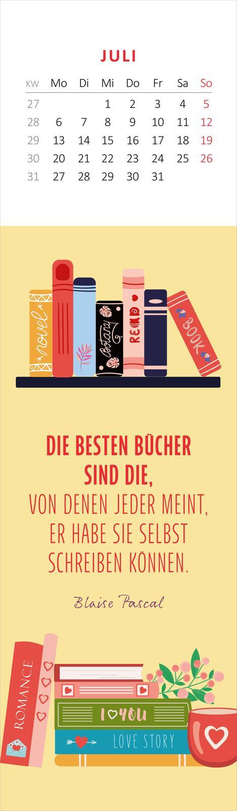 Beispielinhalt (Bild) Lesezeichenkalender Vom Glück, zu lesen 2026