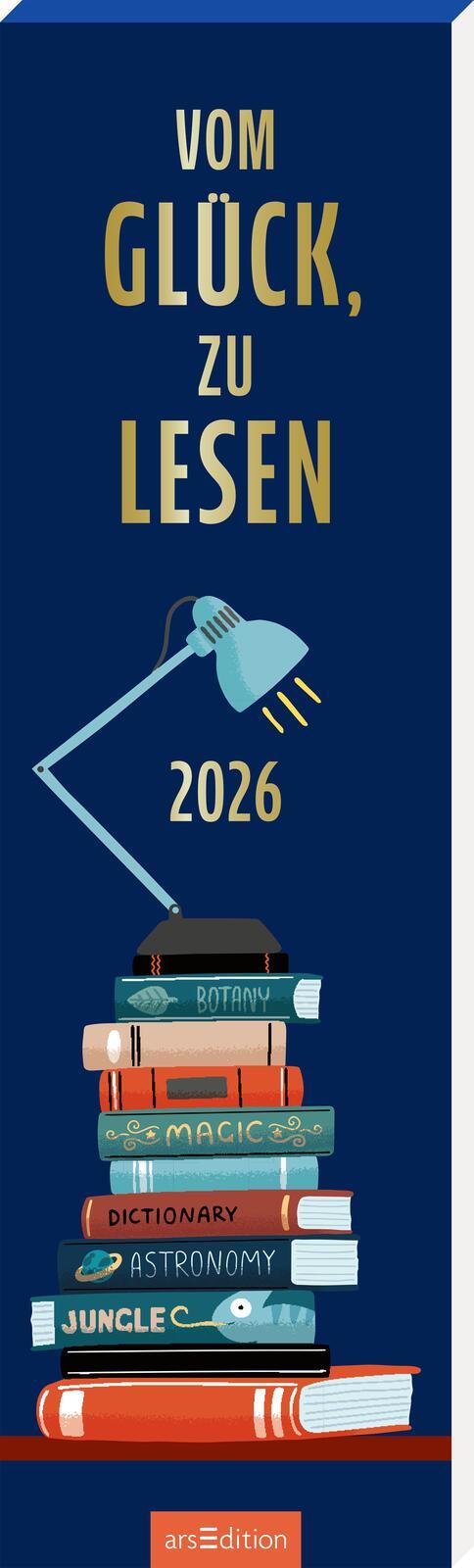 Vorderes Coverbild Lesezeichenkalender Vom Glück, zu lesen 2026