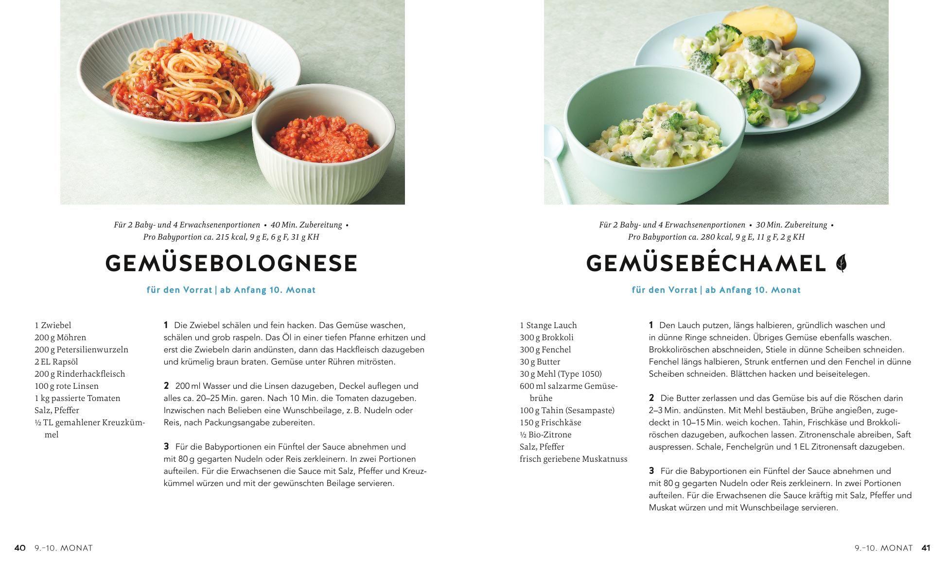 Beispielinhalt (Bild) Kochen für Babys